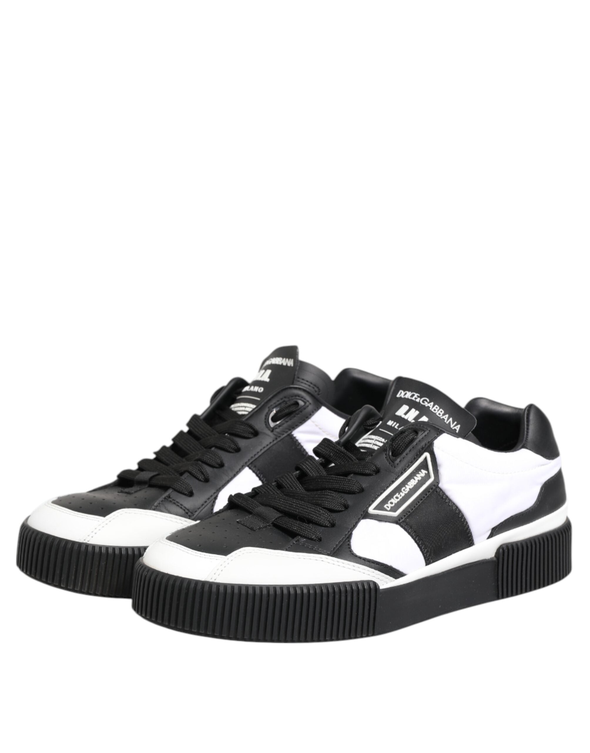 Dolce & Gabbana White Black MIAMI Low Top Men Sneakers Shoes