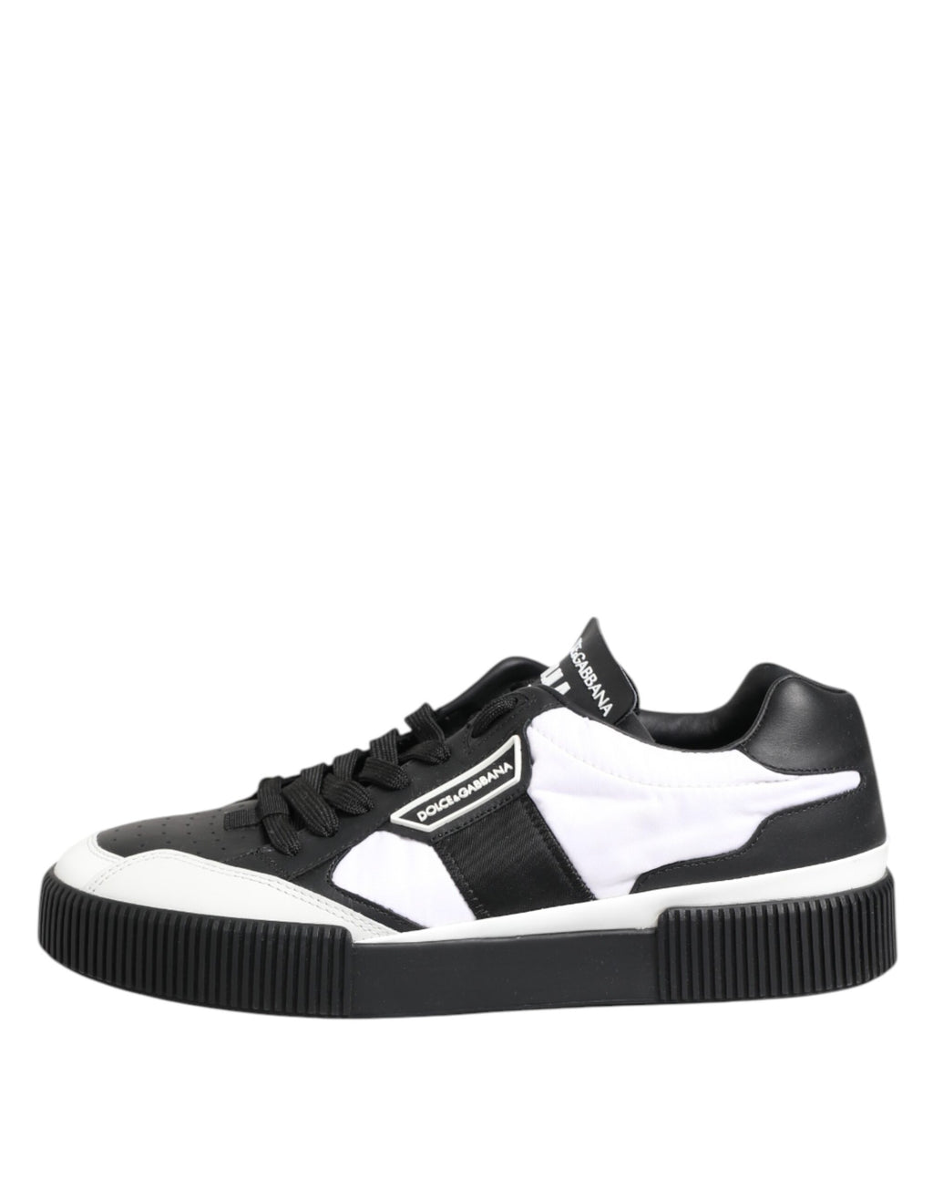 Dolce & Gabbana White Black MIAMI Low Top Men Sneakers Shoes