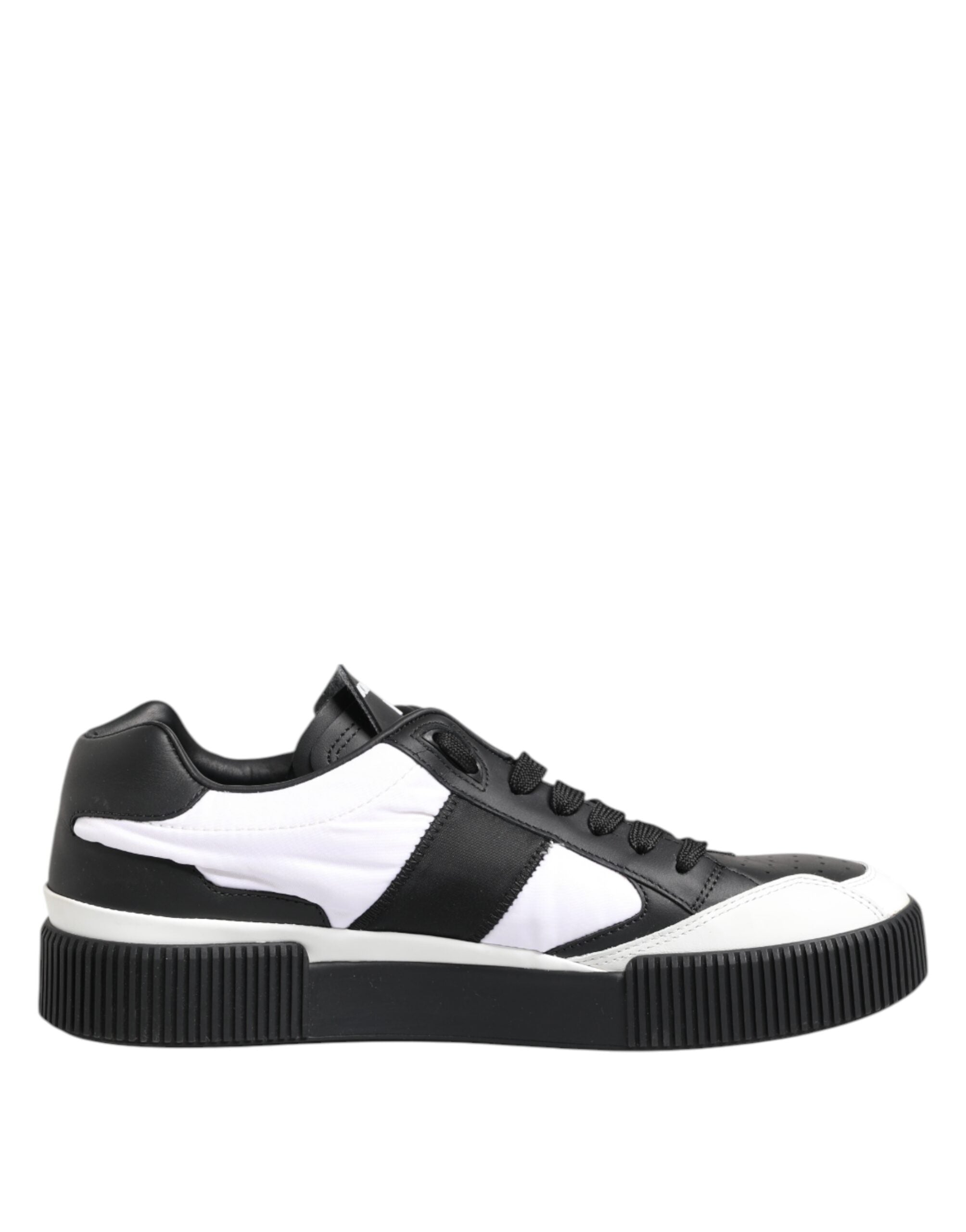 Dolce & Gabbana White Black MIAMI Low Top Men Sneakers Shoes