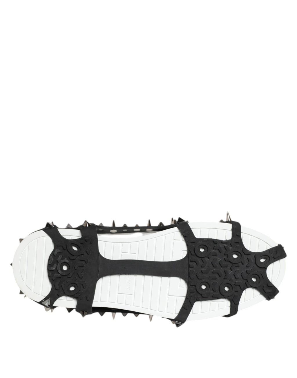 Dolce & Gabbana White Black Studded Low Top Sneakers Shoes