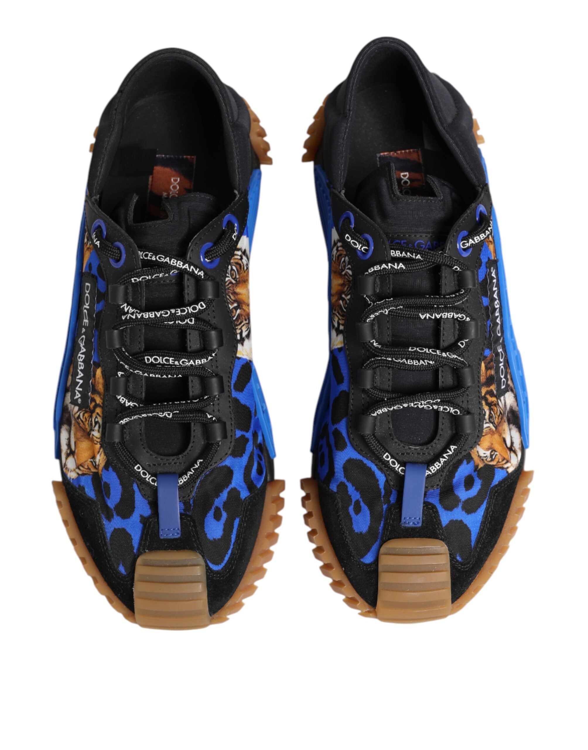 Dolce & Gabbana Blue Black Low Top NS1 Lace Up Sneakers Shoes
