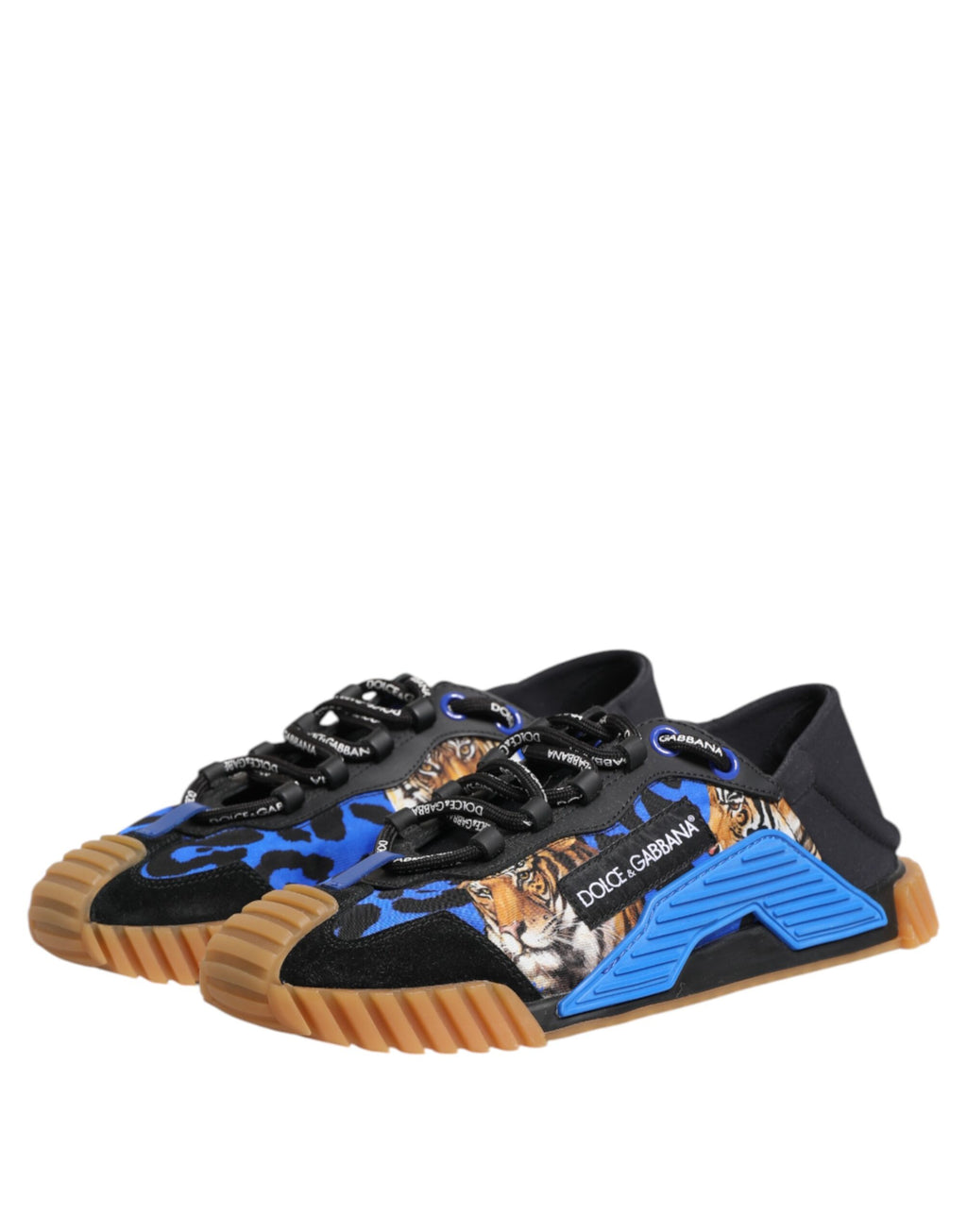 Dolce & Gabbana Blue Black Low Top NS1 Lace Up Sneakers Shoes