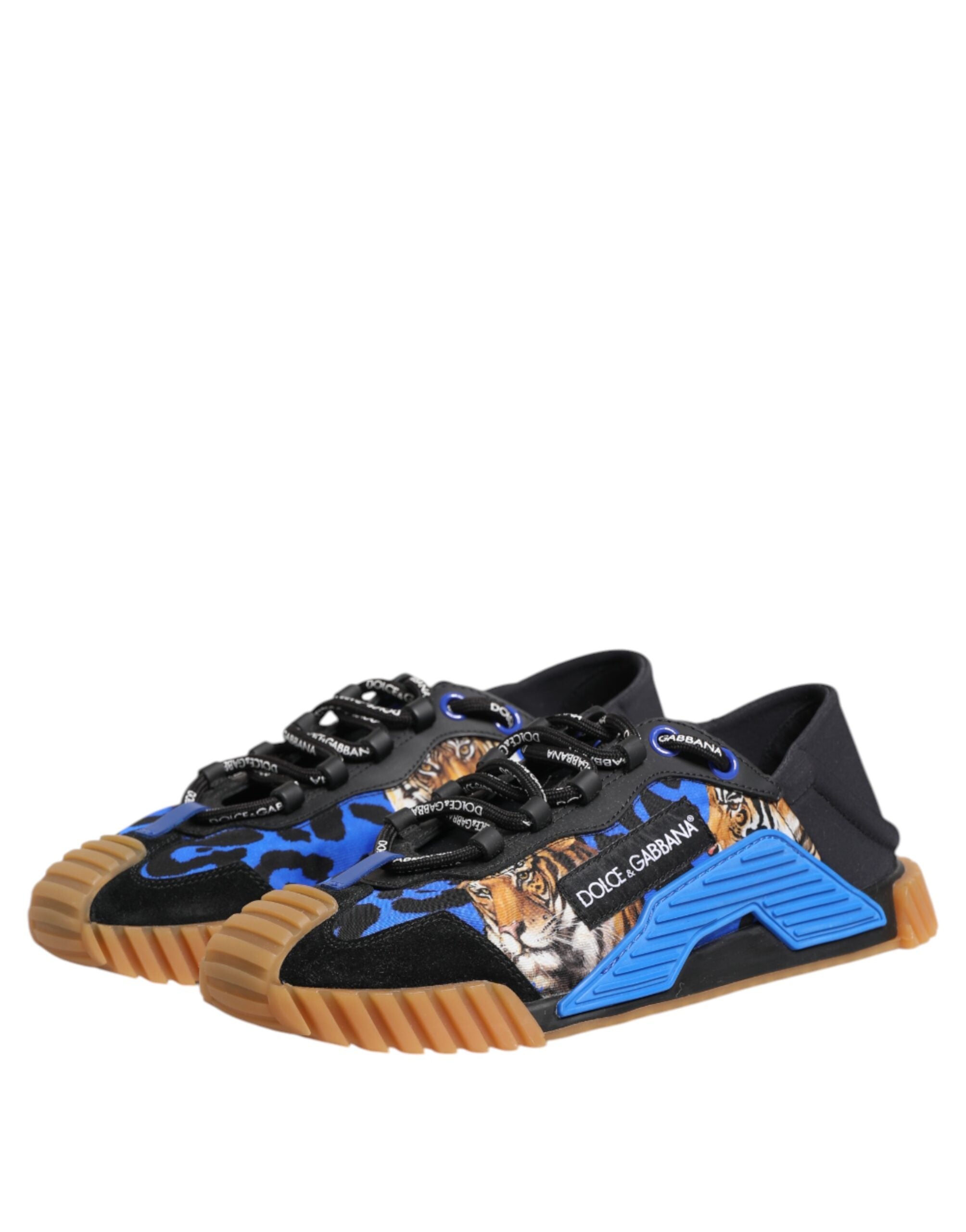 Dolce & Gabbana Blue Black Low Top NS1 Lace Up Sneakers Shoes