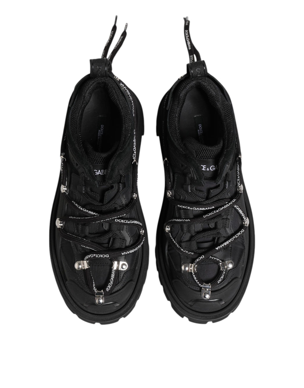 Dolce & Gabbana Black Low Top Lace Up Trekking Sneakers Shoes