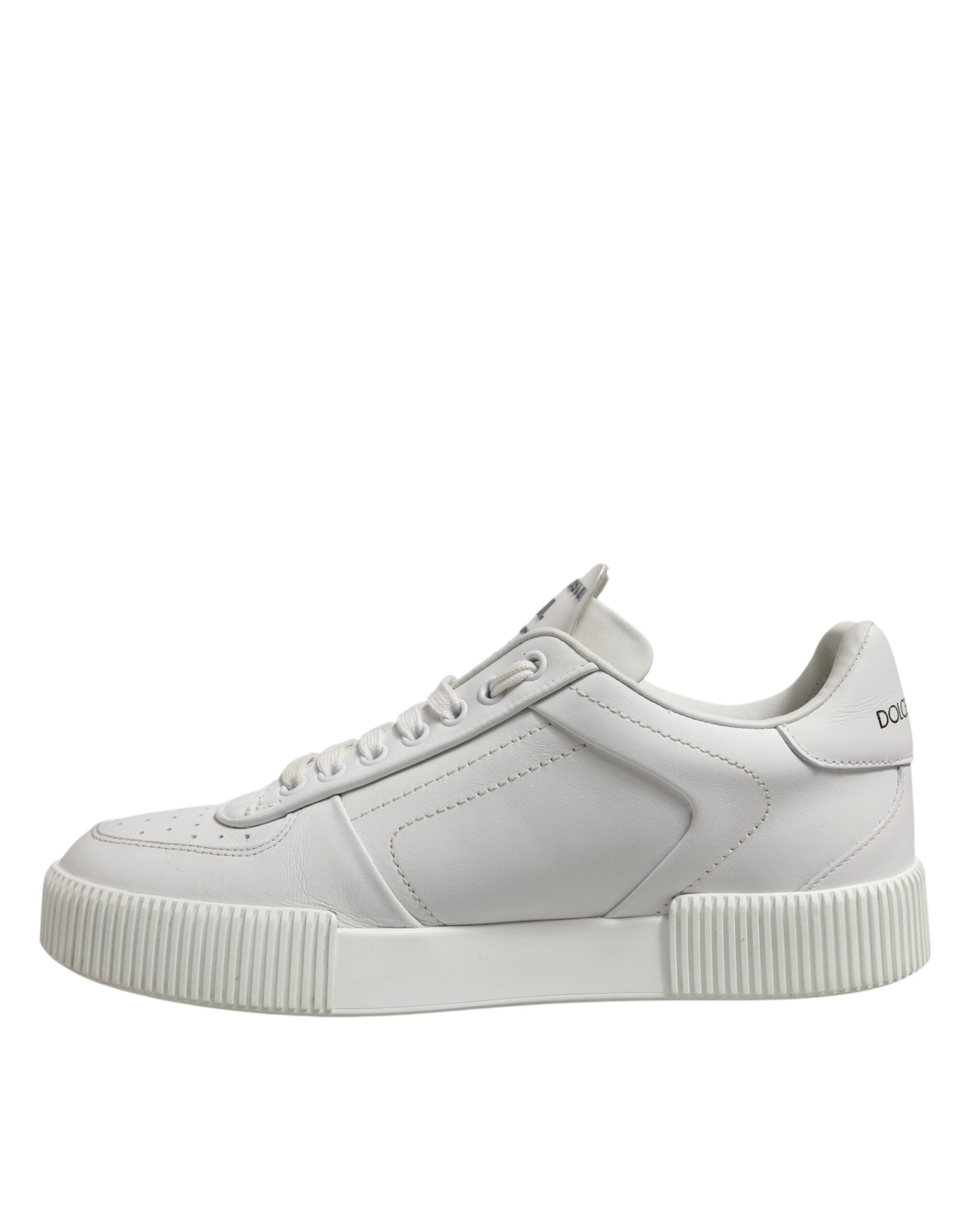 Dolce & Gabbana White Miami Leather Low Top Sneakers Shoes