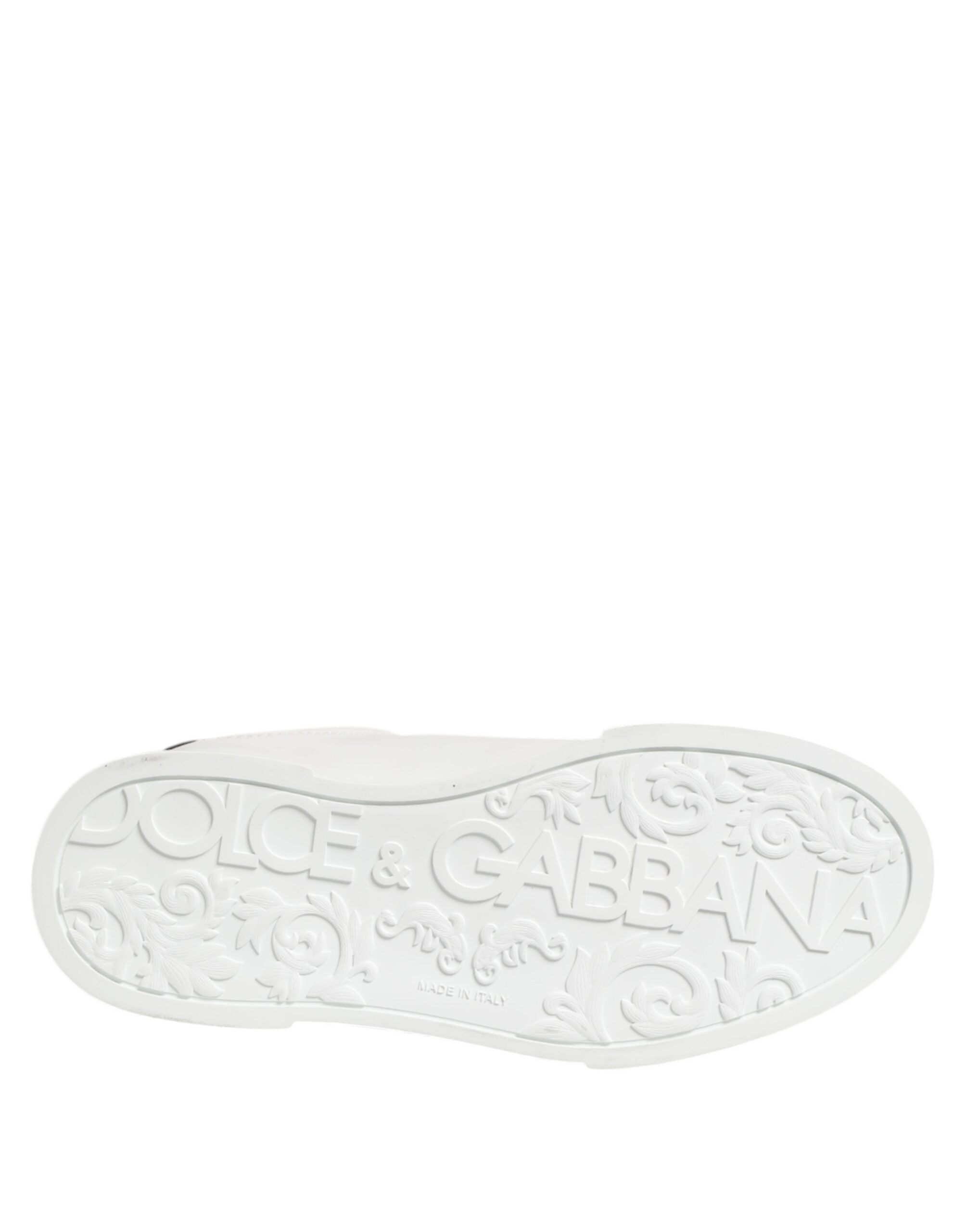 Dolce & Gabbana White Crown Patch Portofino Men Sneakers Shoes