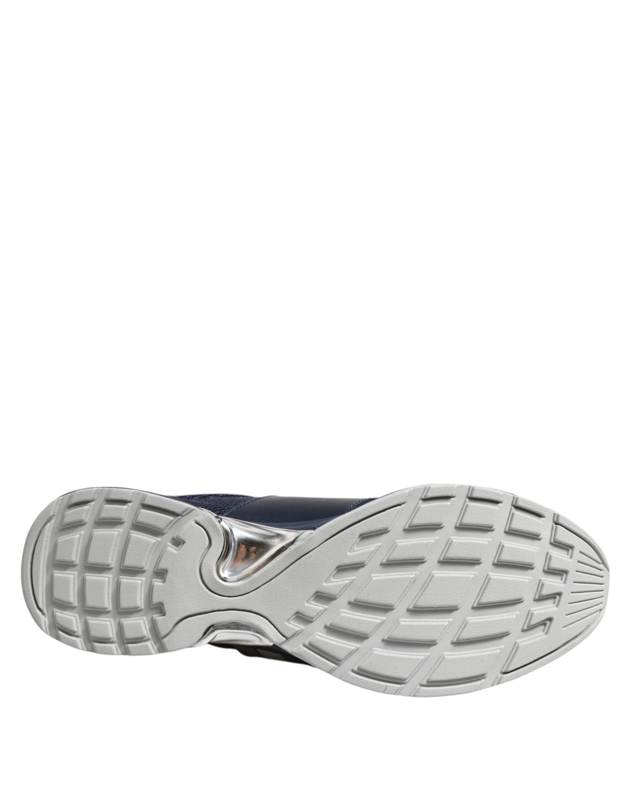 Dolce & Gabbana Blue Leather Logo Low Top Men Sneakers Shoes