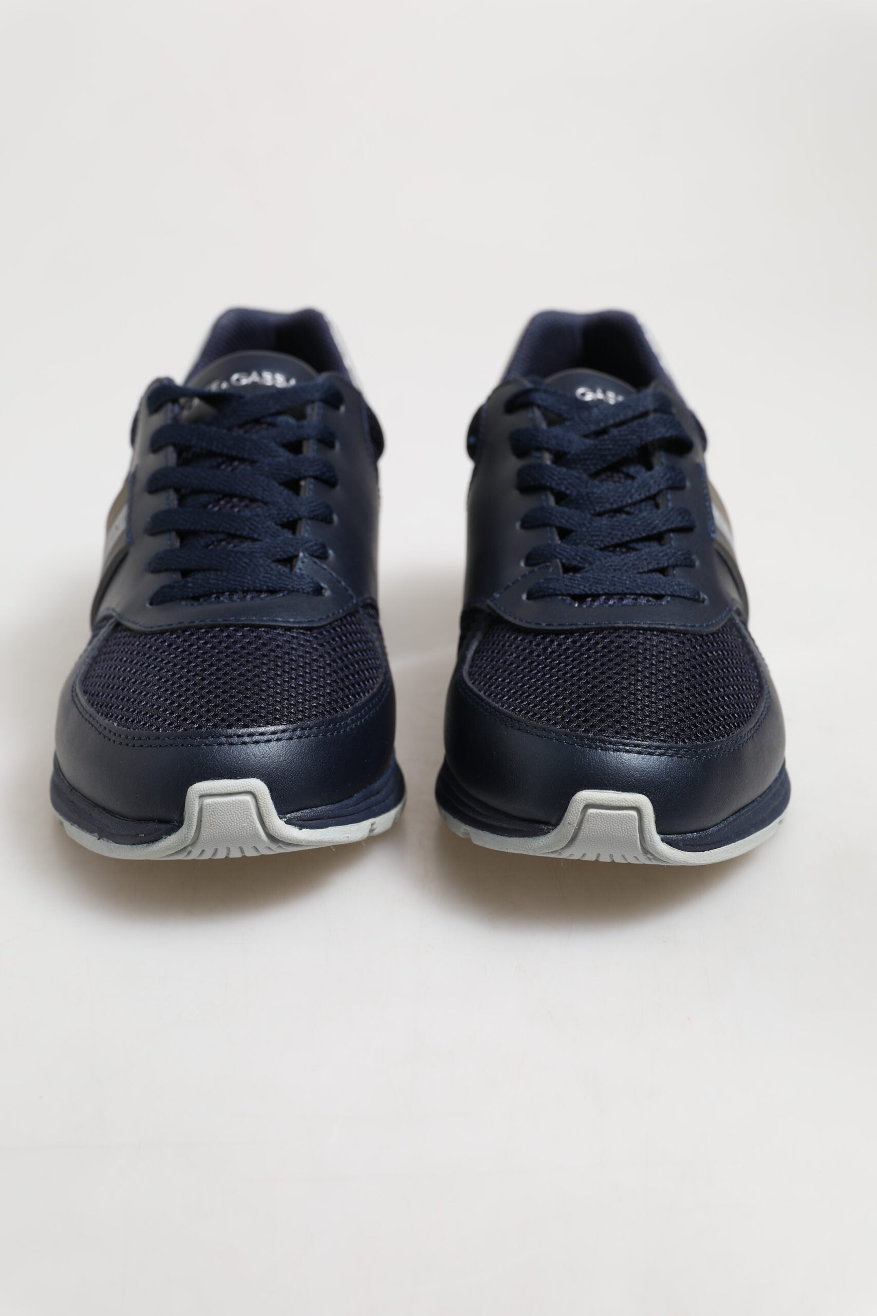 Dolce & Gabbana Blue Leather Logo Low Top Men Sneakers Shoes