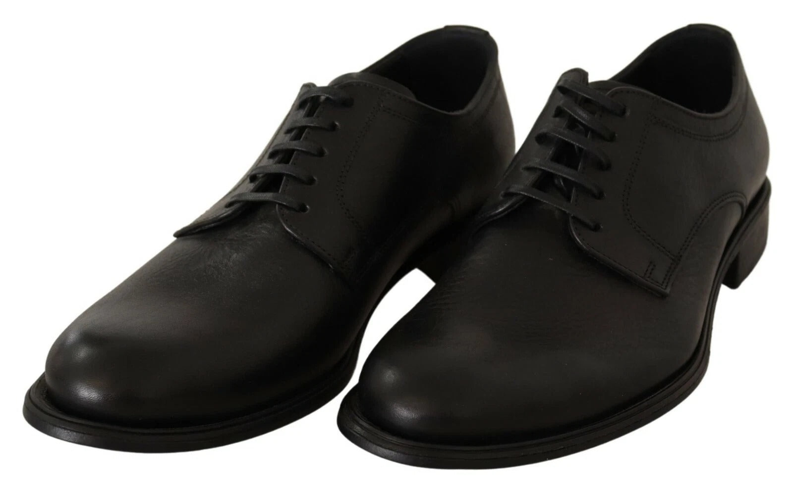 Dolce & Gabbana Black Lace Up Leather Men Formal Derby Shoes
