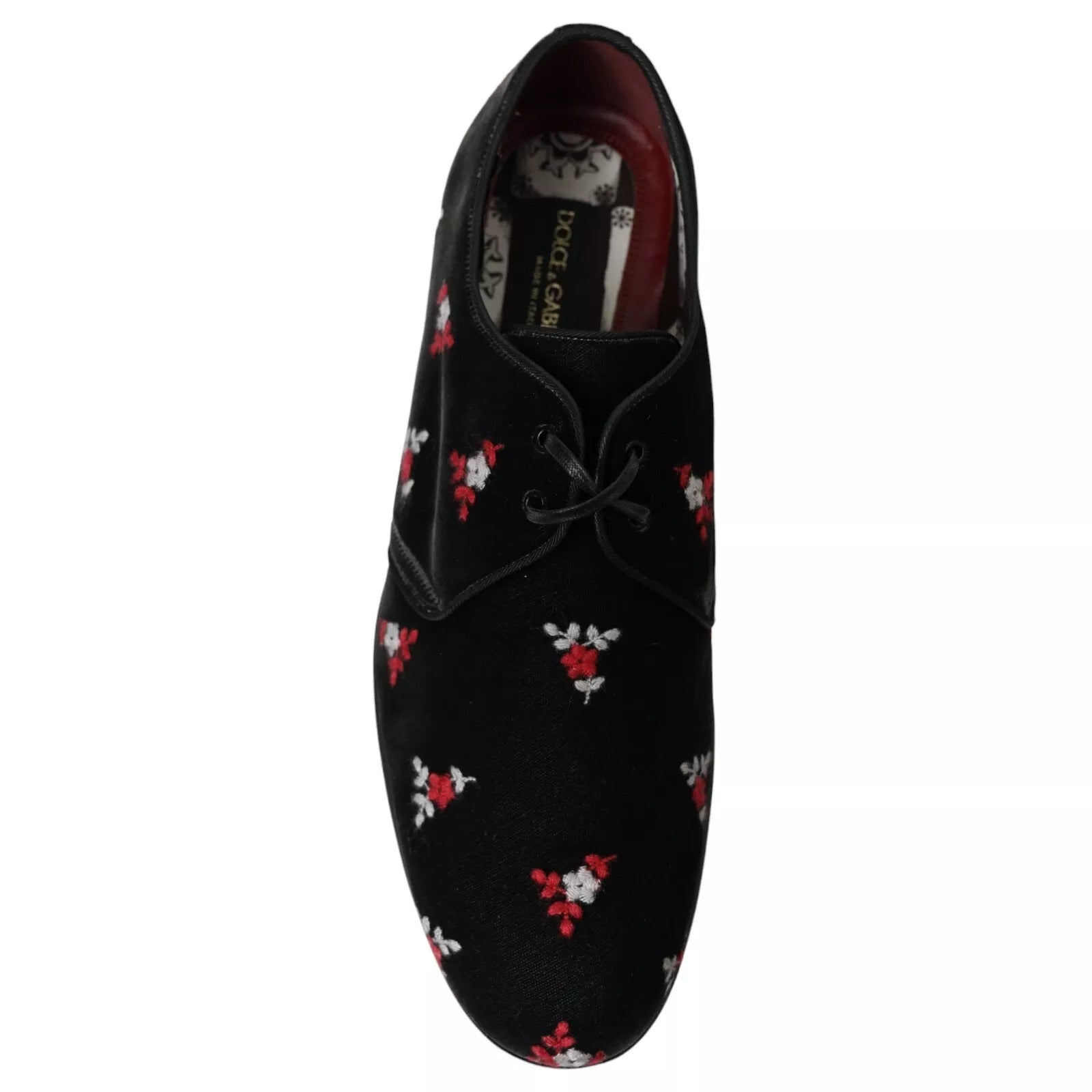 Dolce & Gabbana Black Floral Velvet Formal Dress