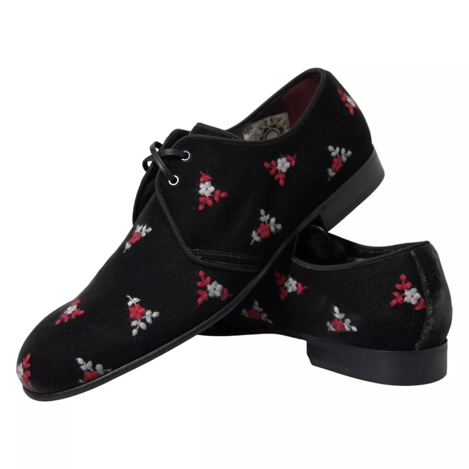 Dolce & Gabbana Black Floral Velvet Formal Dress