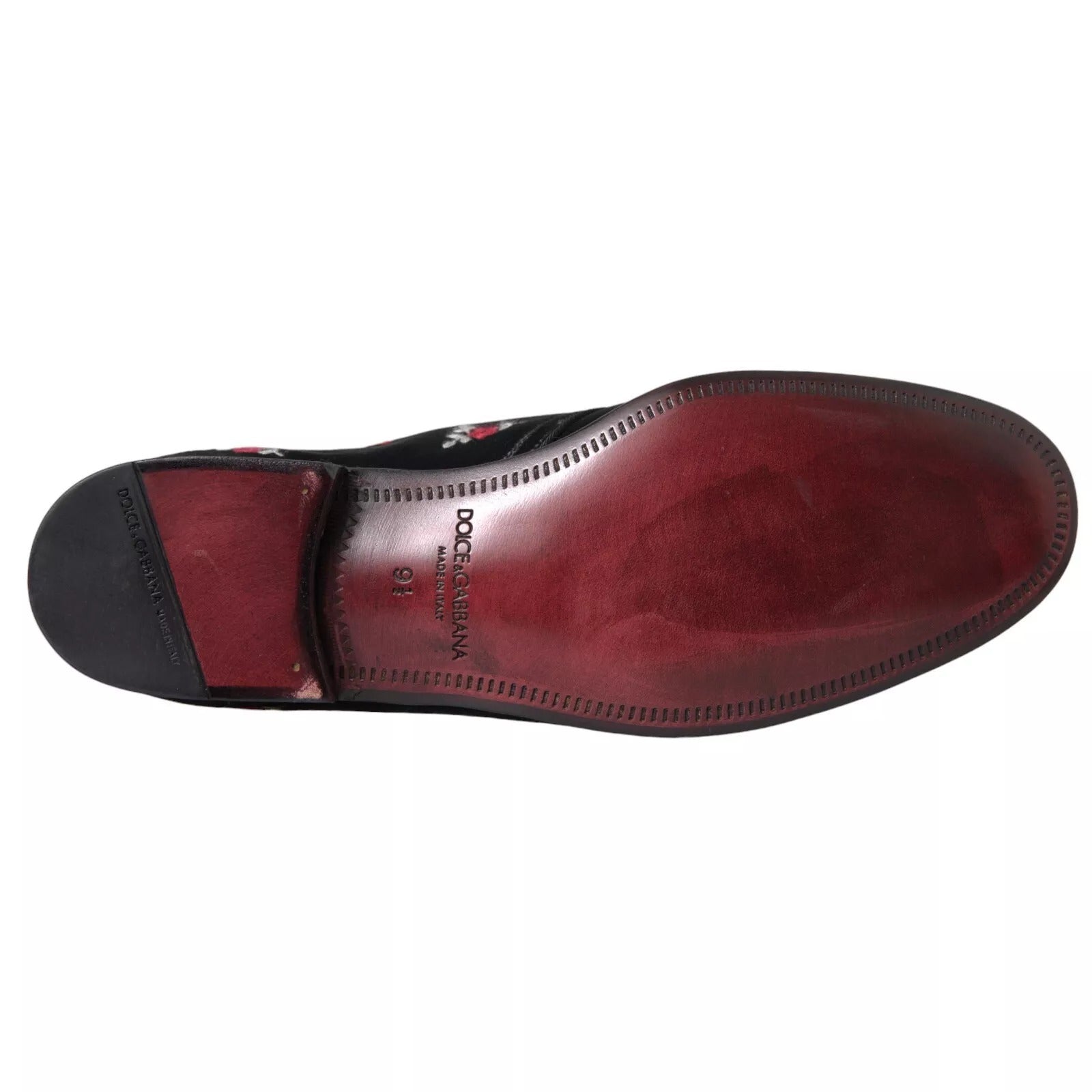 Dolce & Gabbana Black Floral Velvet Formal Dress