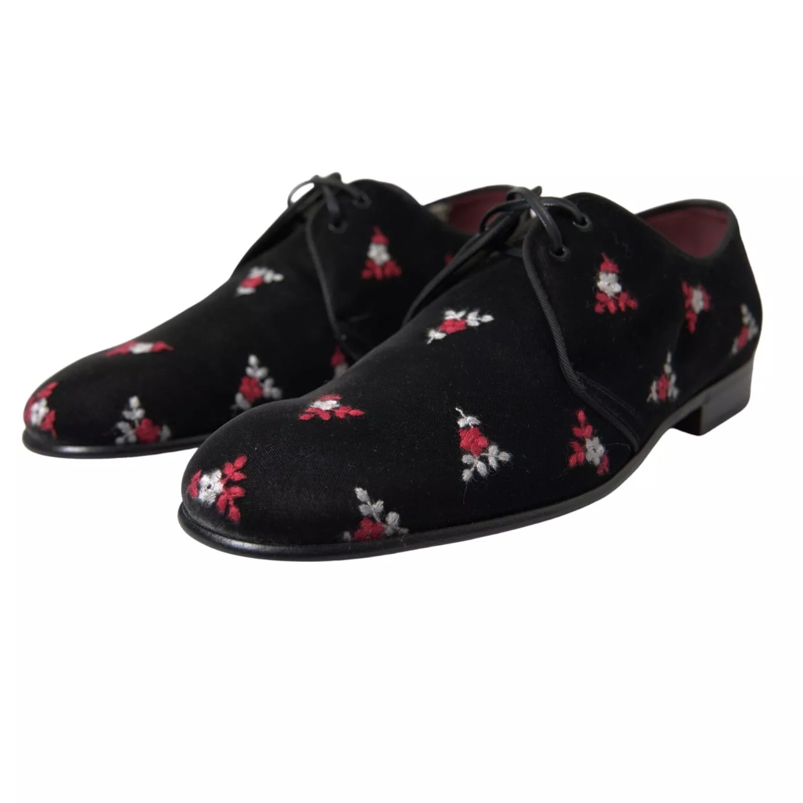 Dolce & Gabbana Black Floral Velvet Formal Dress