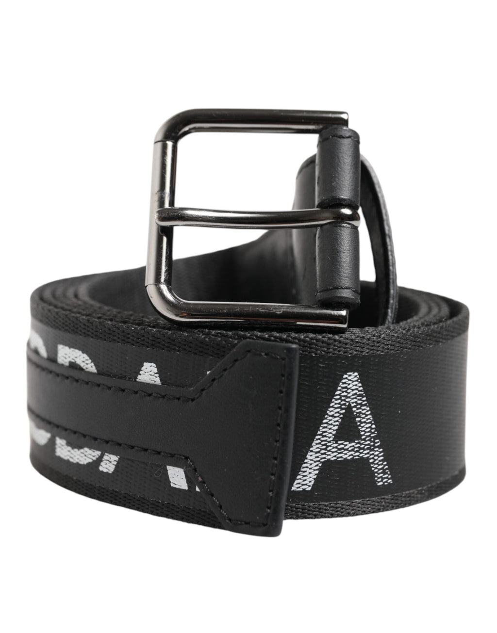Dolce & Gabbana Black Polyester Leather Metal Buckle Belt