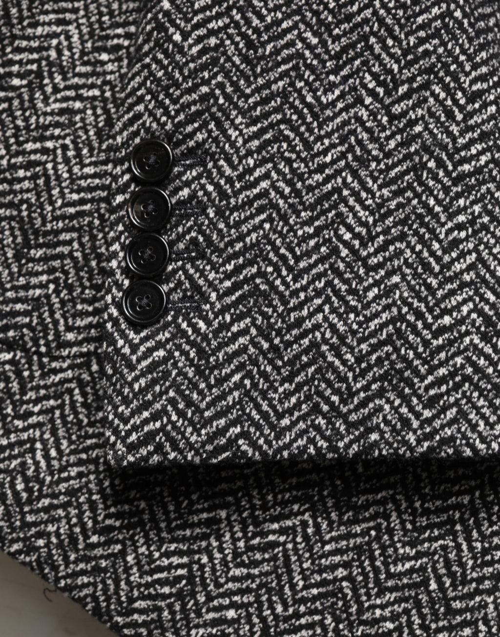 Dolce & Gabbana Black White Double Breasted Men Suit Blazer