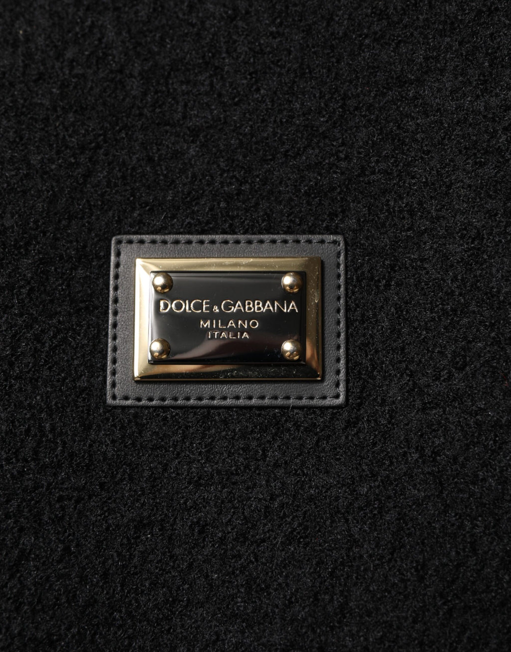 Dolce & Gabbana Black Wool Logo Plaque Bomber Jacket