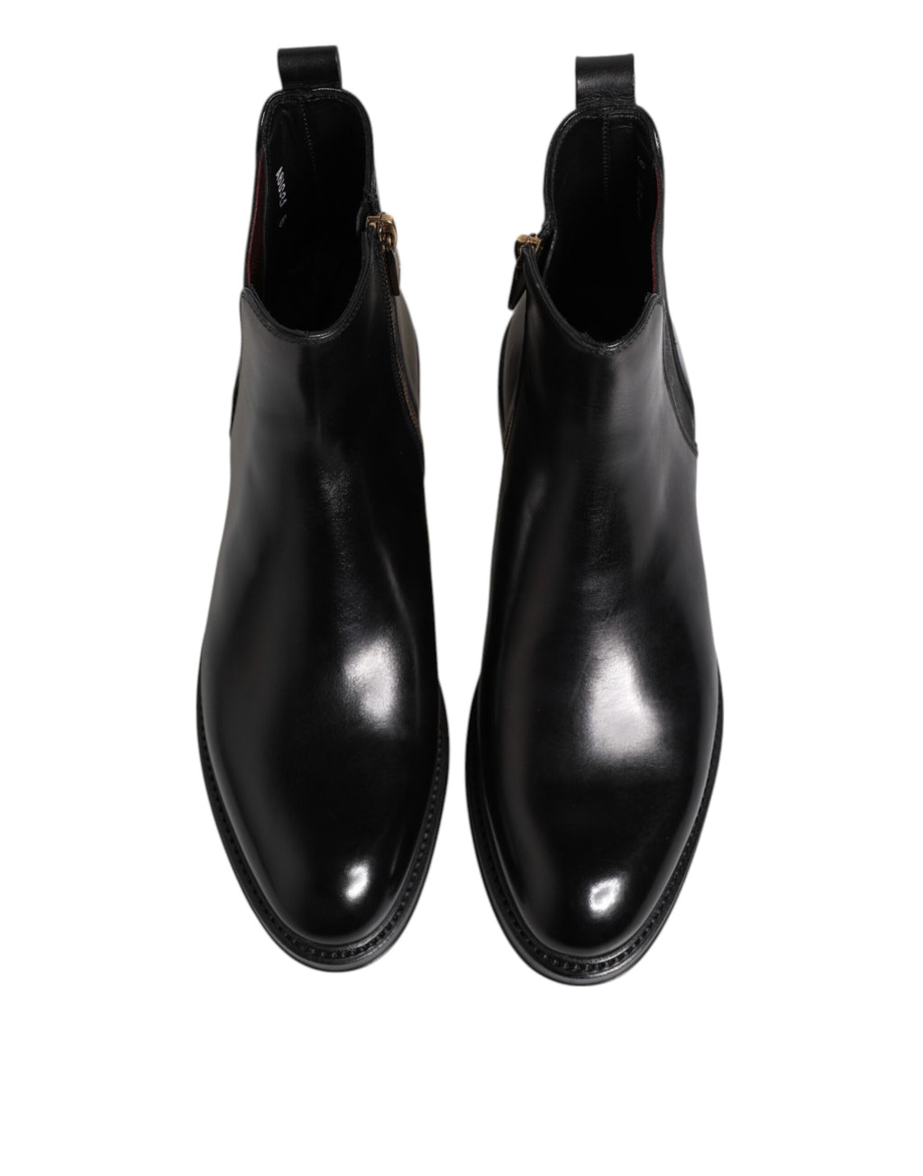 Dolce & Gabbana Black Chelsea Leather Mid Calf Boots Shoes