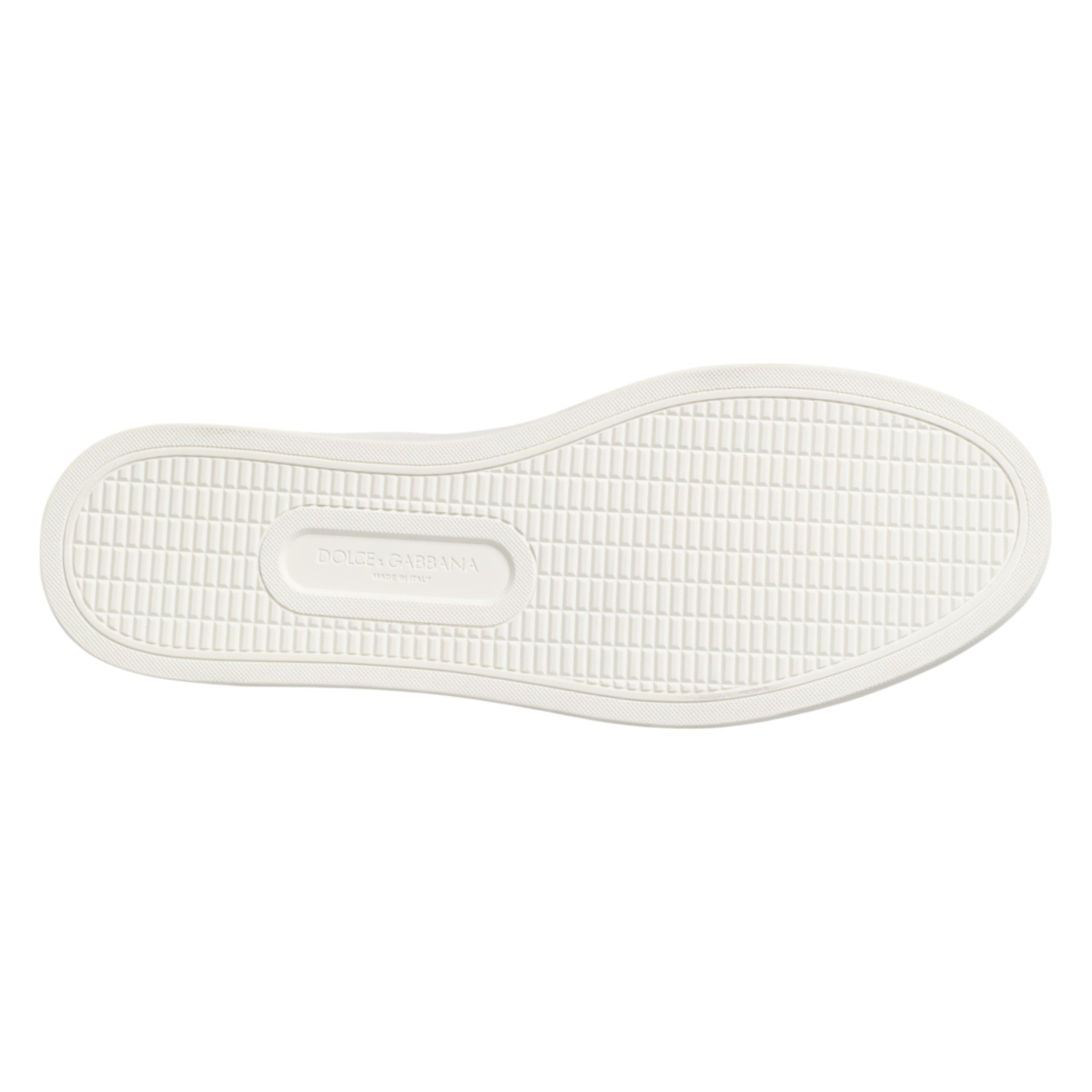 Dolce & Gabbana White Brown Leather Low Top Sneakers Shoes