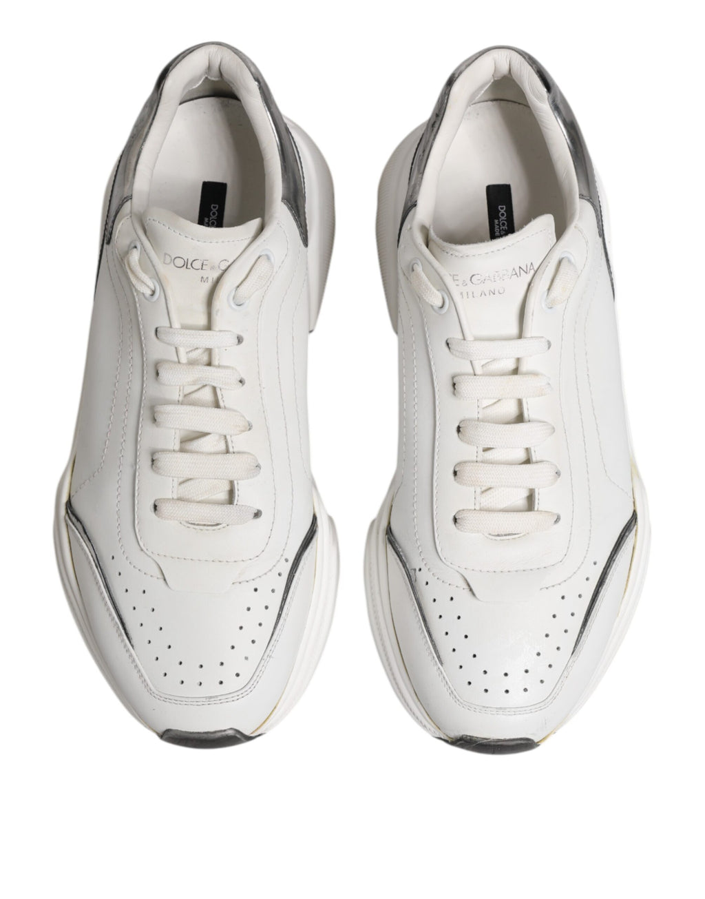Dolce & Gabbana White Daymaster Leather Low Top Sneakers Shoes