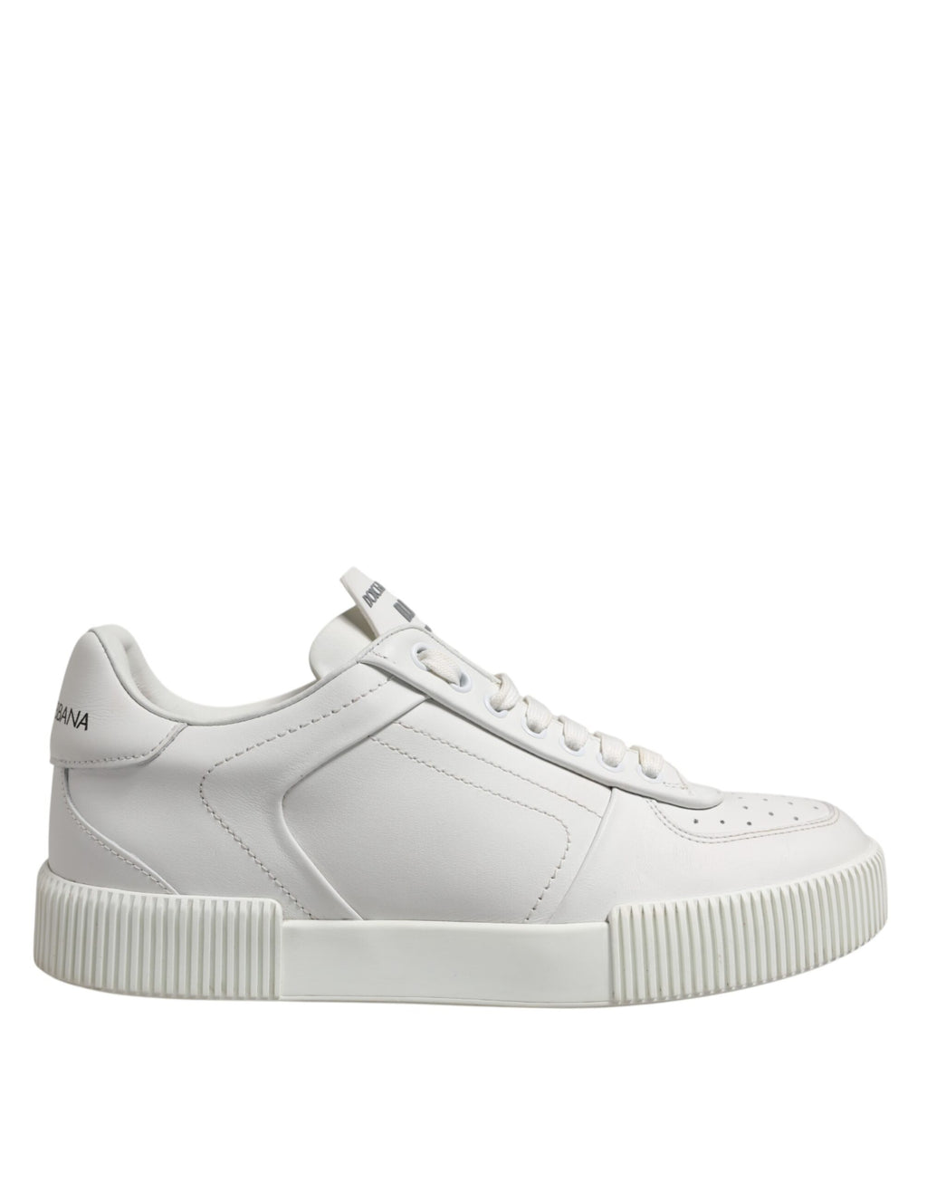 Dolce & Gabbana White Leather MIAMI Low Top Sneakers Shoes