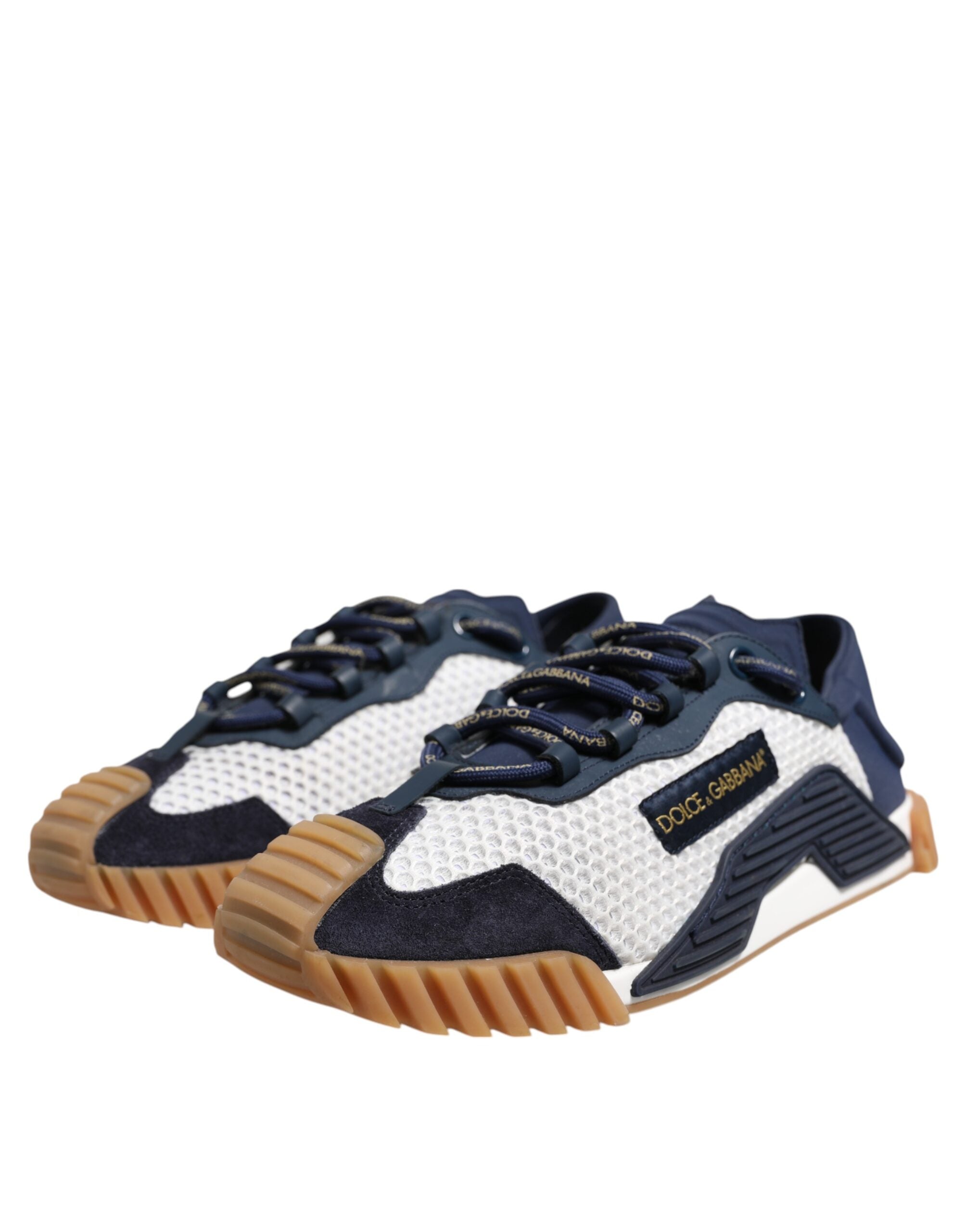 Dolce & Gabbana Blue White NS1 Lace Up Low Top Sneakers Shoes