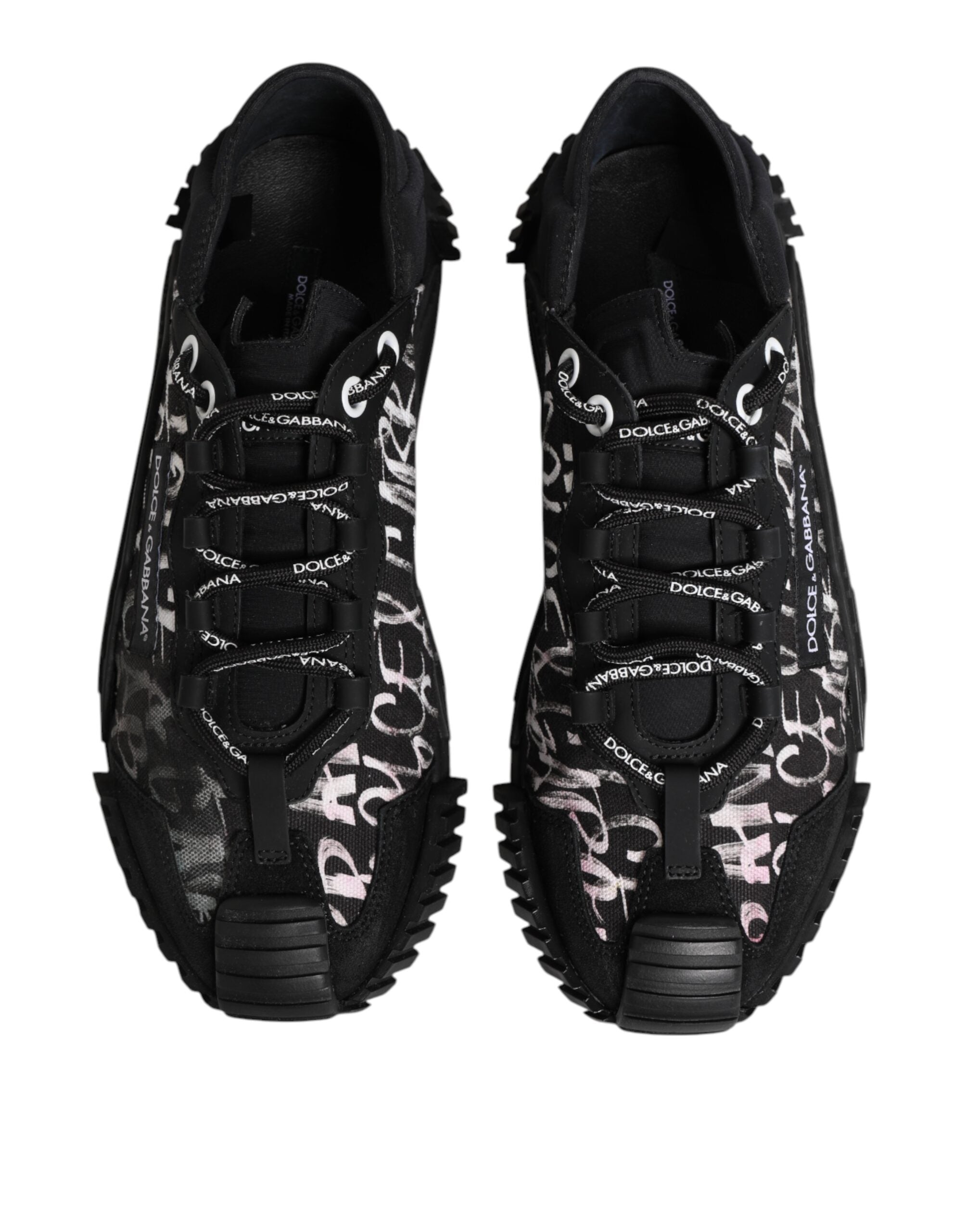Dolce & Gabbana Black White NS1 Lace Up Low Top Sneakers Shoes