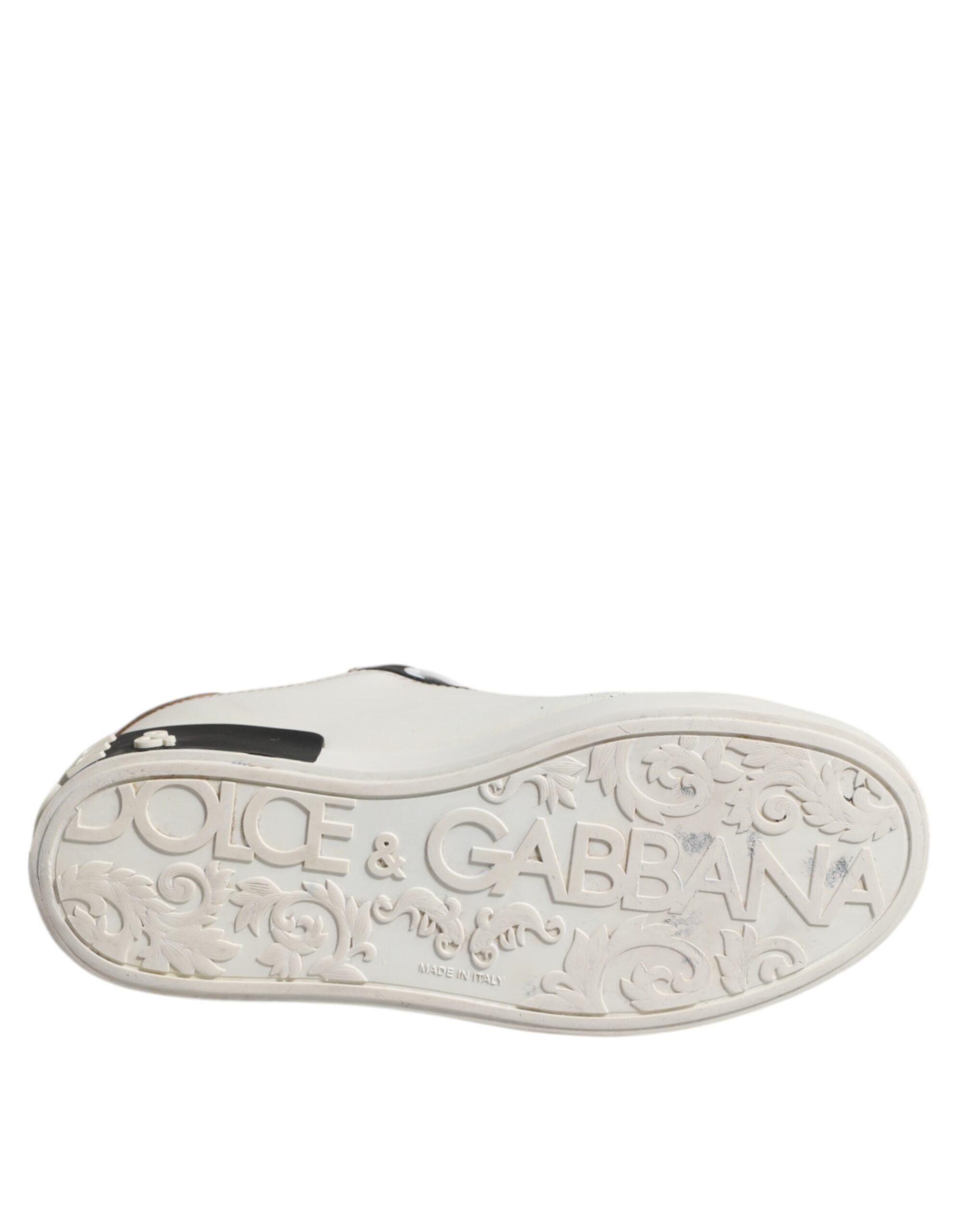 Dolce & Gabbana White Leather Sacred Heart Sneakers Shoes