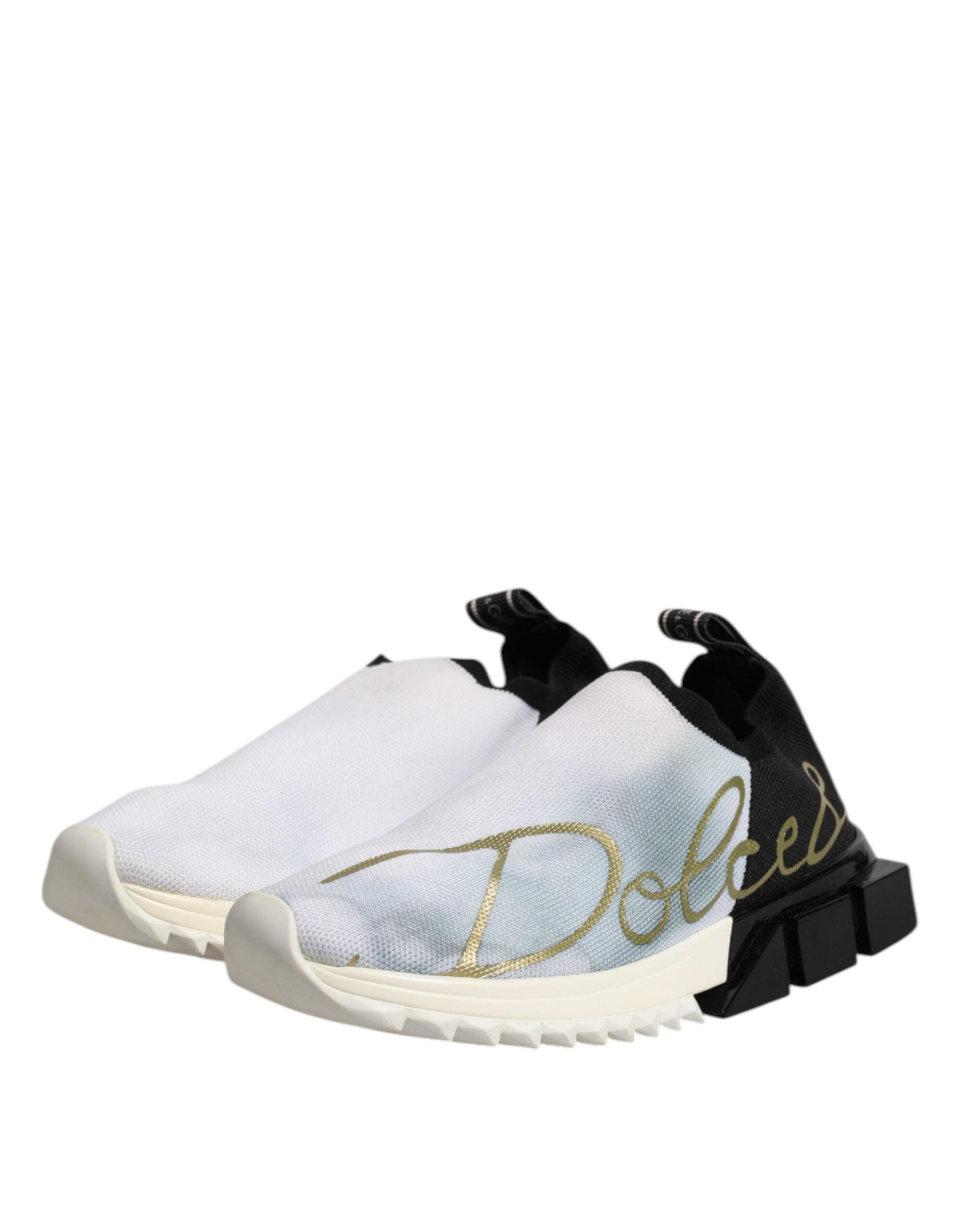 Dolce & Gabbana White Black Low Top Sorrento Sneakers Shoes
