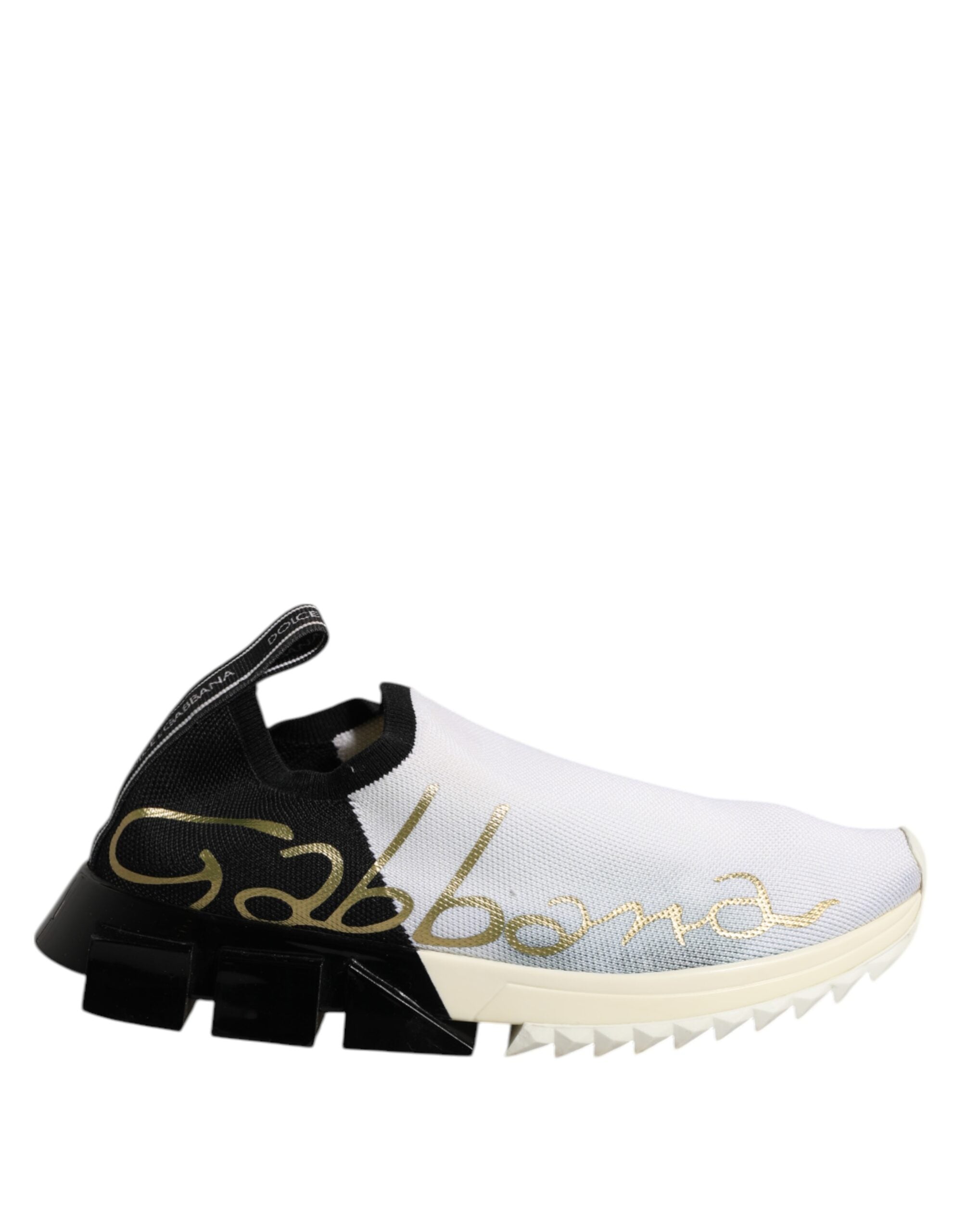 Dolce & Gabbana White Black Low Top Sorrento Sneakers Shoes