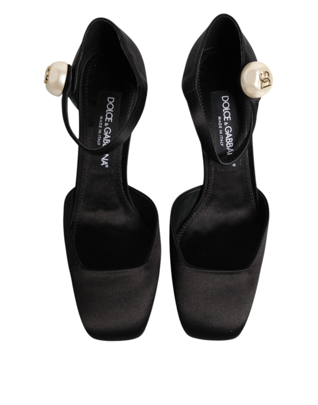 Dolce & Gabbana Black Leather Logo Ankle Strap Sandals Shoes