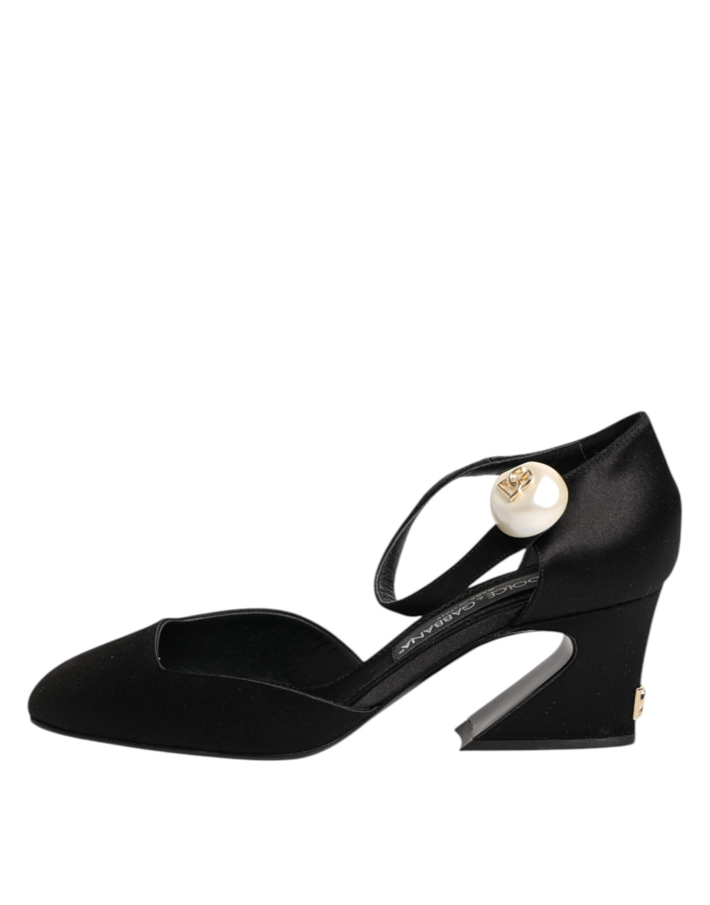 Dolce & Gabbana Black Leather Logo Ankle Strap Sandals Shoes