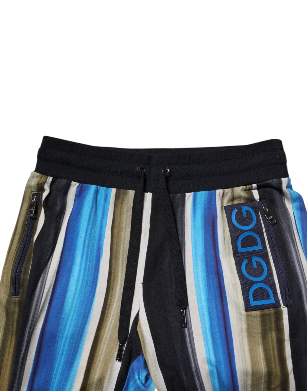 Dolce & Gabbana Multicolor Stripes DG Logo Cotton Skinny Pants