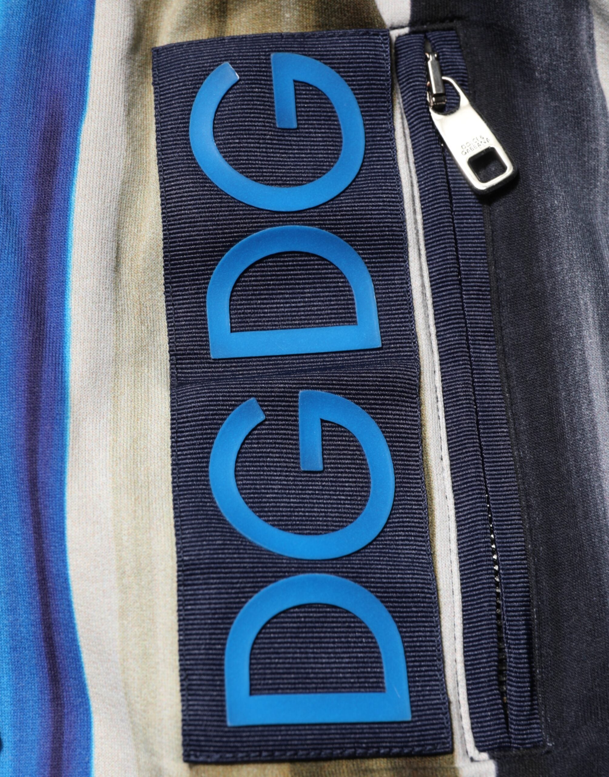 Dolce & Gabbana Multicolor Stripes DG Logo Cotton Skinny Pants