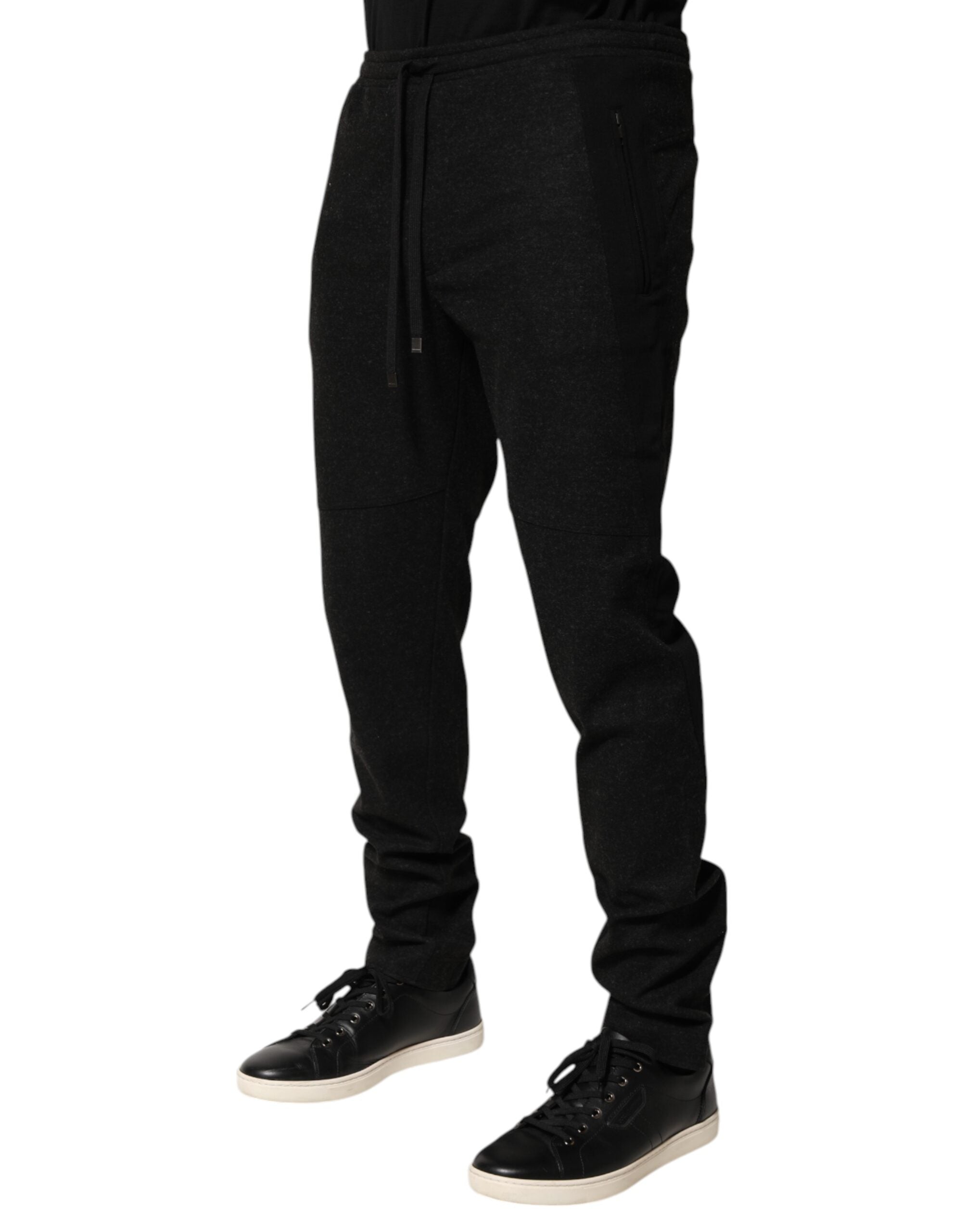 Dolce & Gabbana Marl Black Wool Blend Jogger Sweatpants Pants