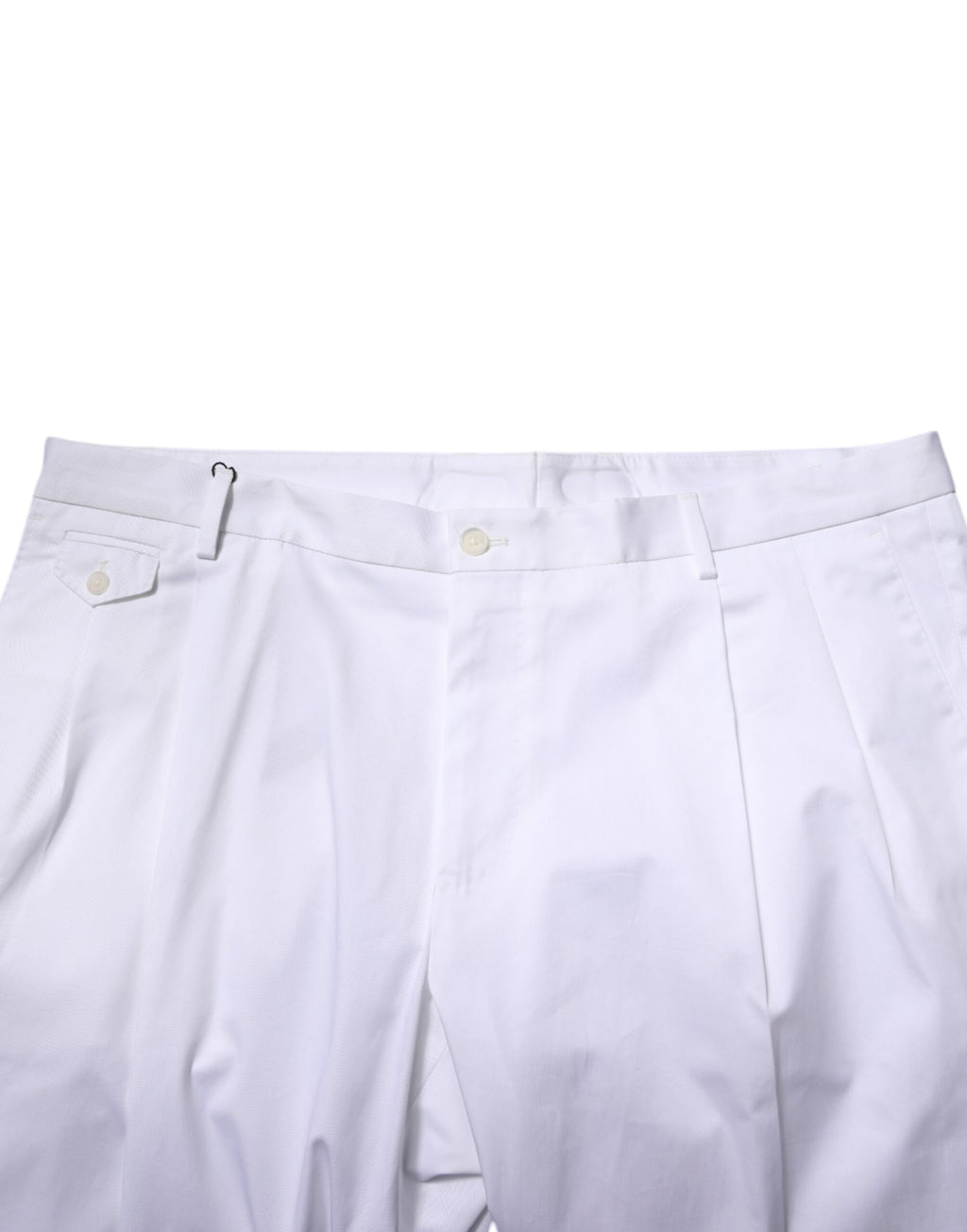 Dolce & Gabbana White Cotton Dress Slim Formal Trouser Pants