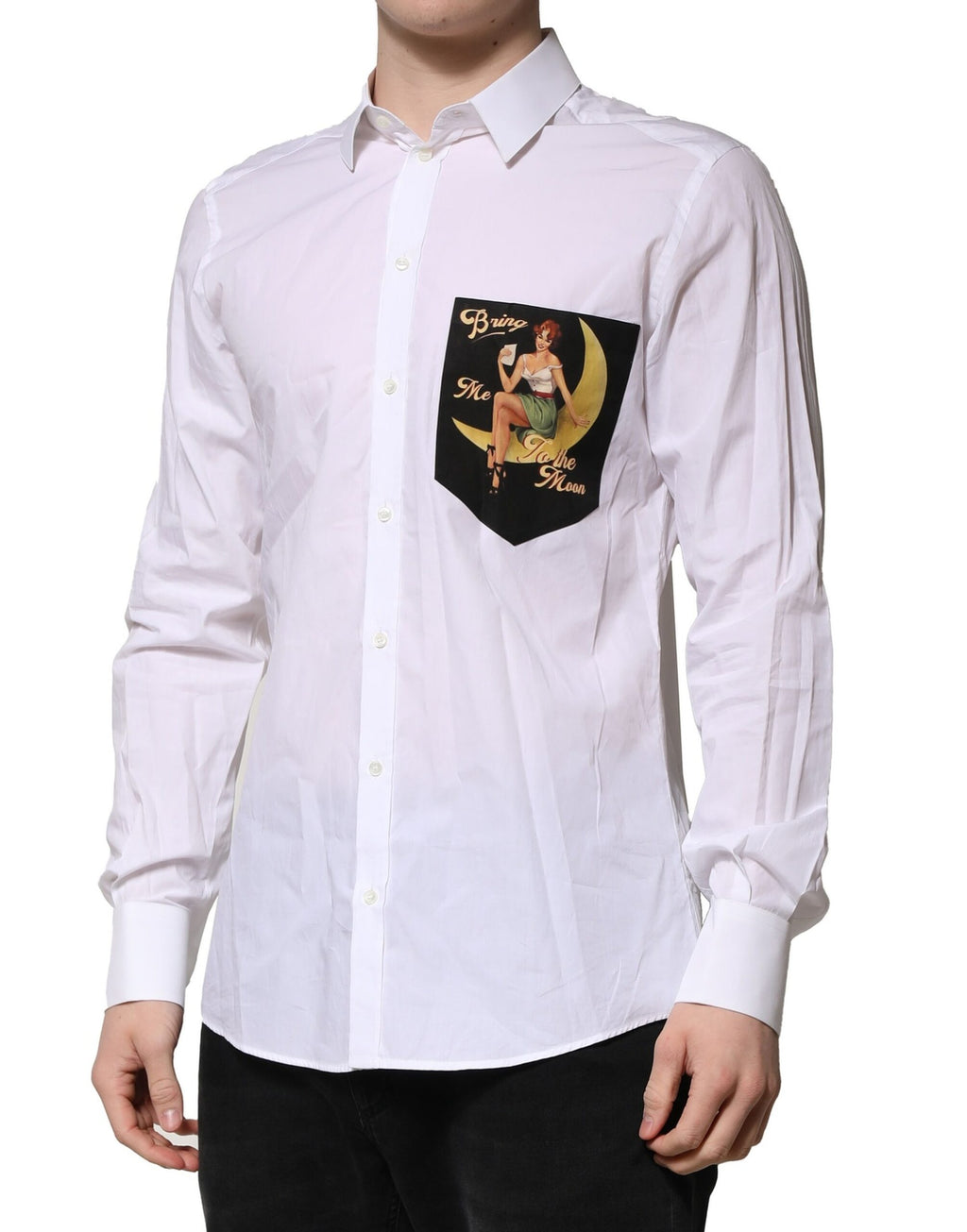 Dolce & Gabbana White Cotton MARTINI Long Sleeves Formal Shirt