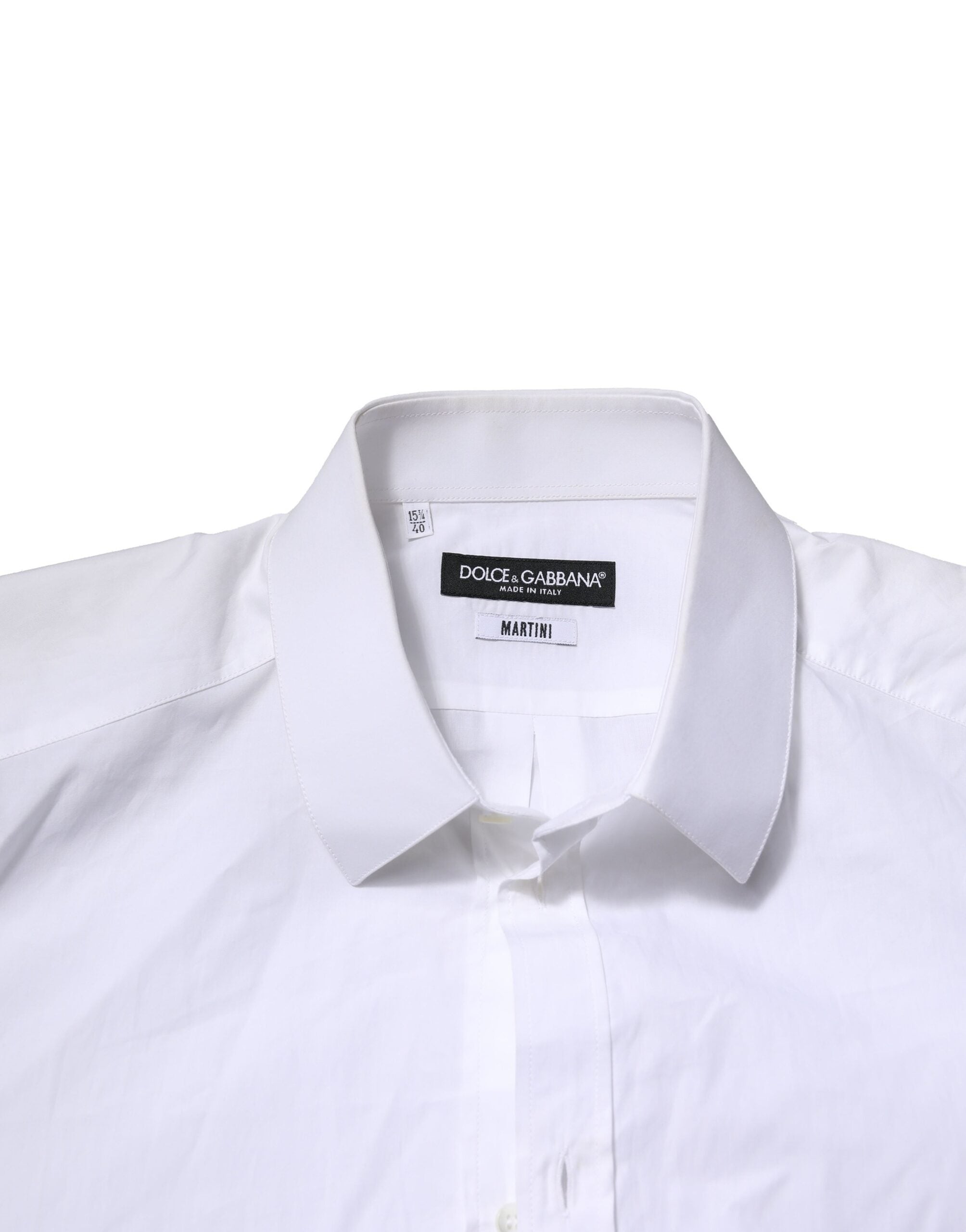 Dolce & Gabbana White Cotton MARTINI Long Sleeves Formal Shirt