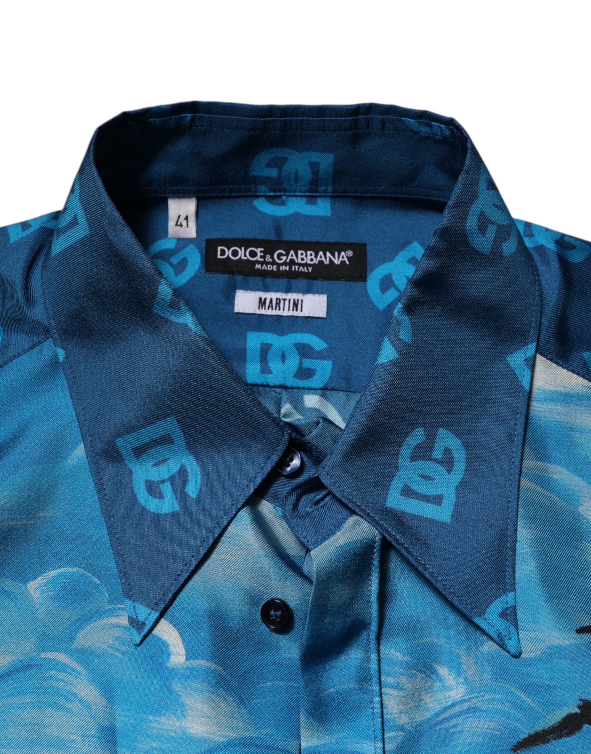 Dolce & Gabbana Multicolor Silk DG Long Sleeves Formal Shirt