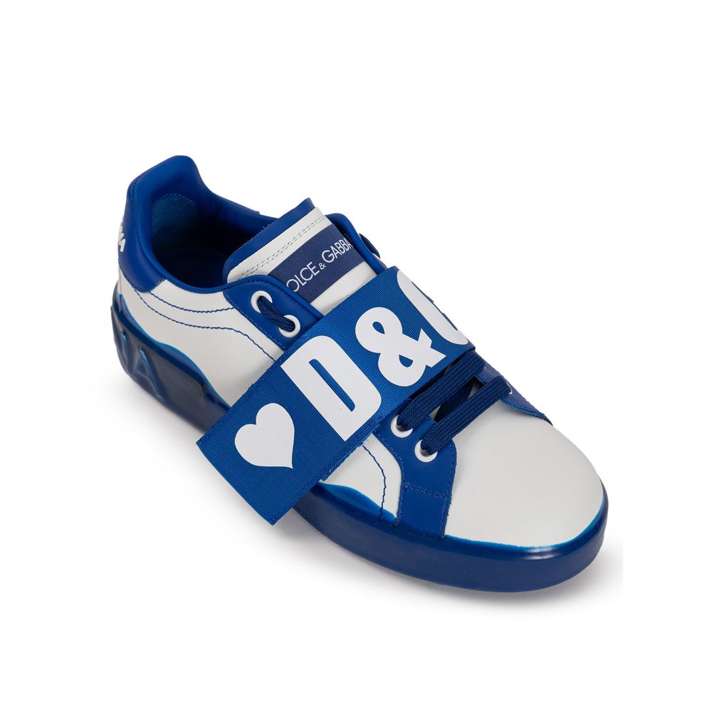 Dolce & Gabbana White Leather Low Top