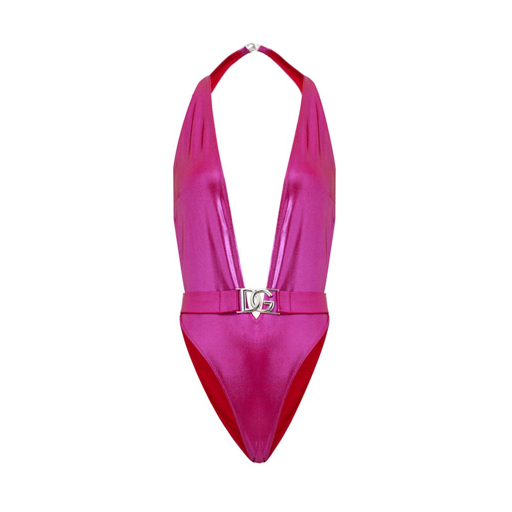 Dolce & Gabbana Fuchsia Polyamide One-Piece Swimsuit
