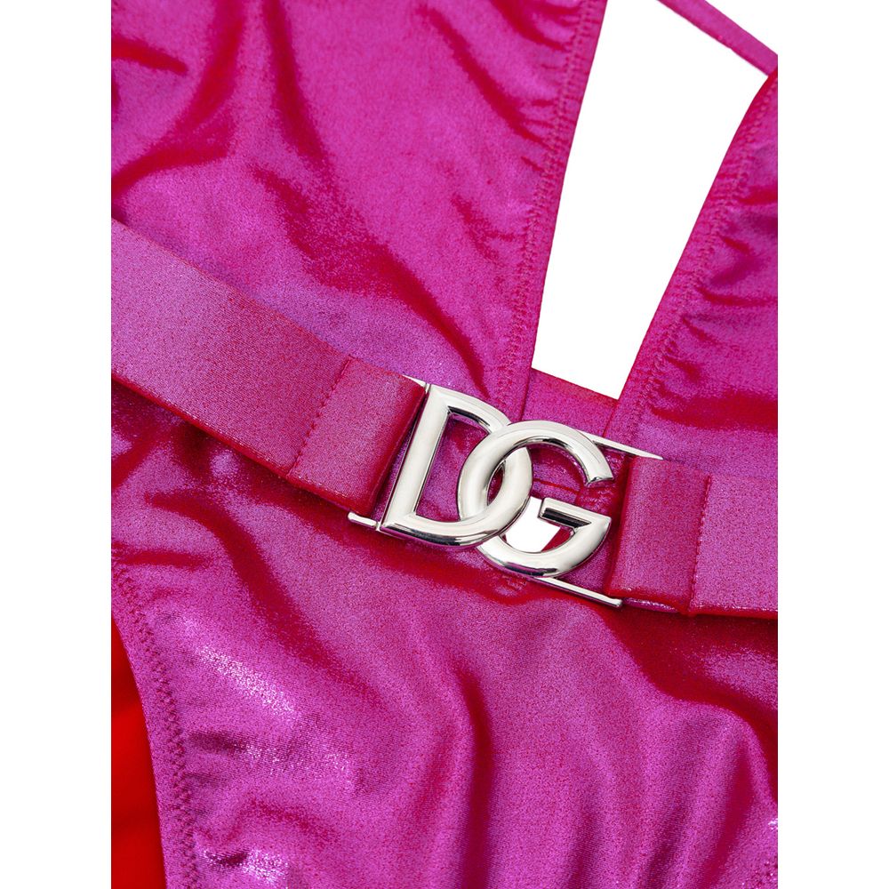 Dolce & Gabbana Fuchsia Polyamide One-Piece Swimsuit