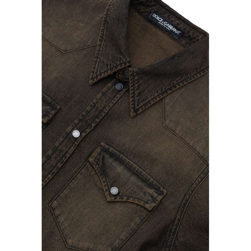Dolce & Gabbana Brown Cotton Denim