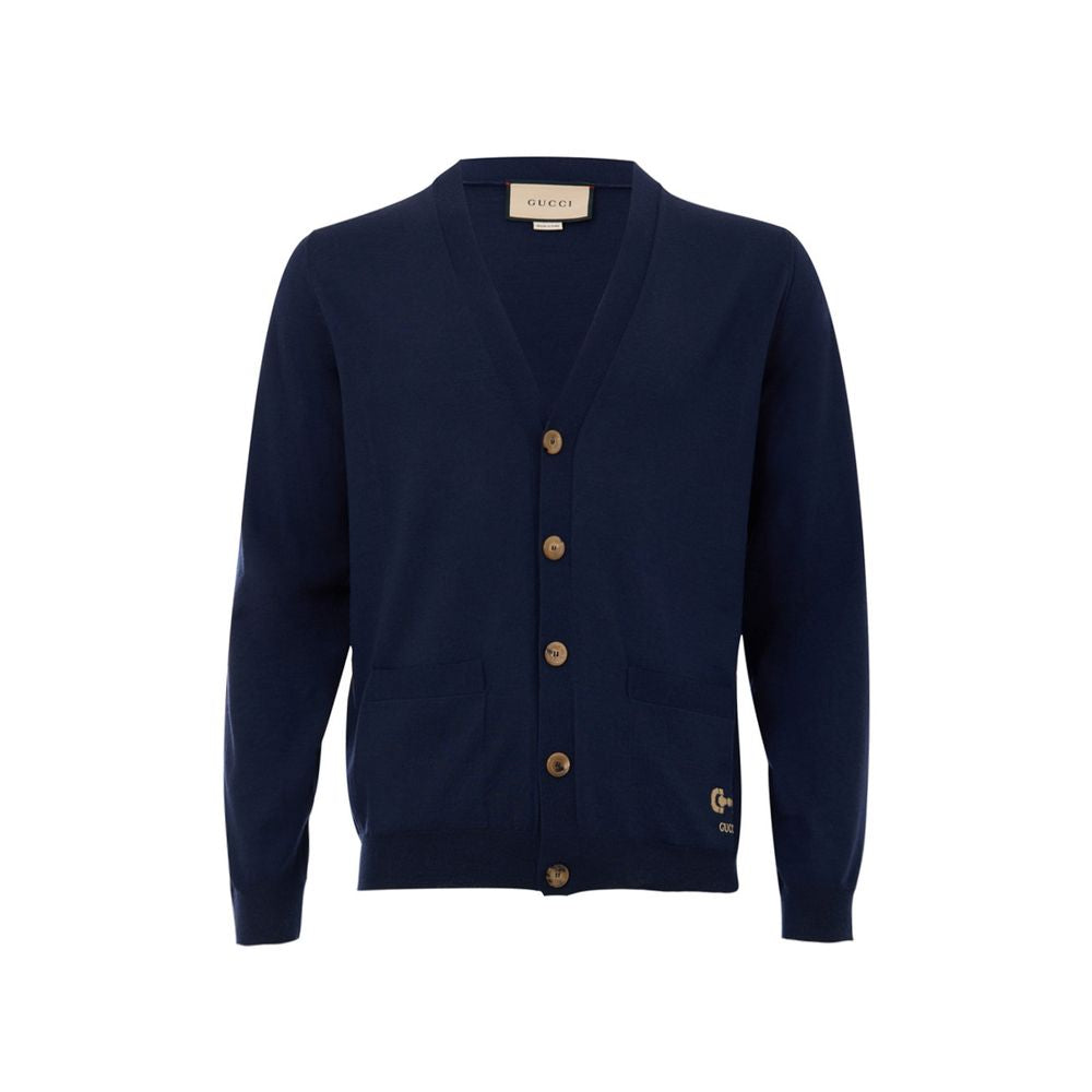 Gucci Blue Wool Cardigan