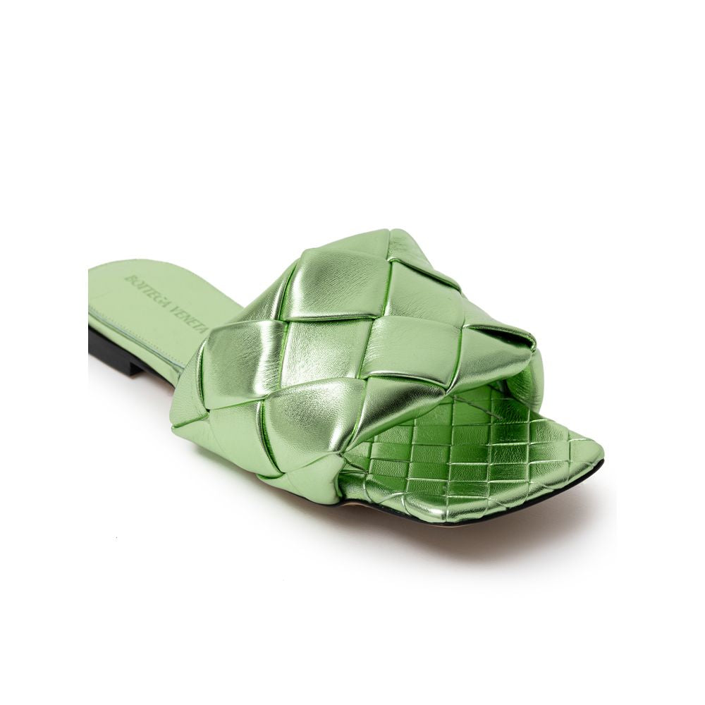Bottega Veneta Green Leather Slipper