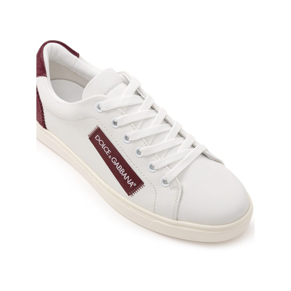 Dolce & Gabbana White Leather Low Top