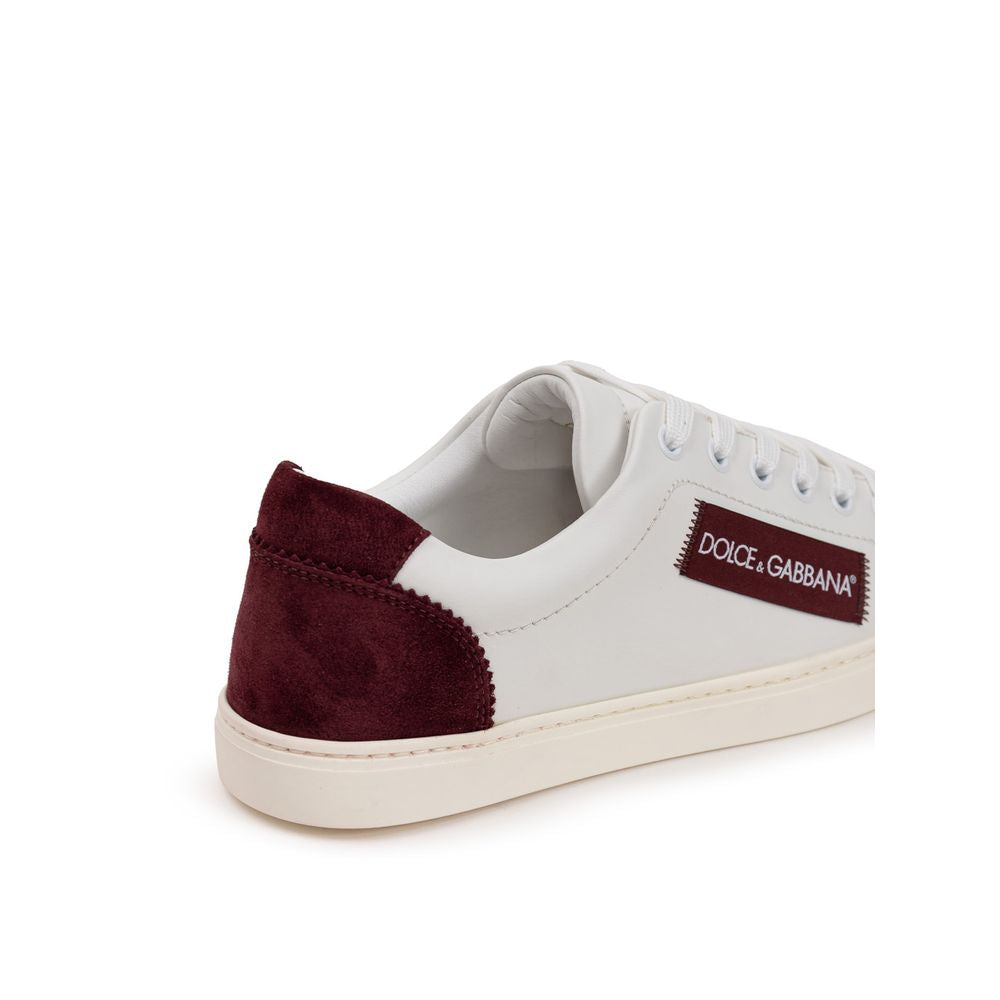 Dolce & Gabbana White Leather Low Top