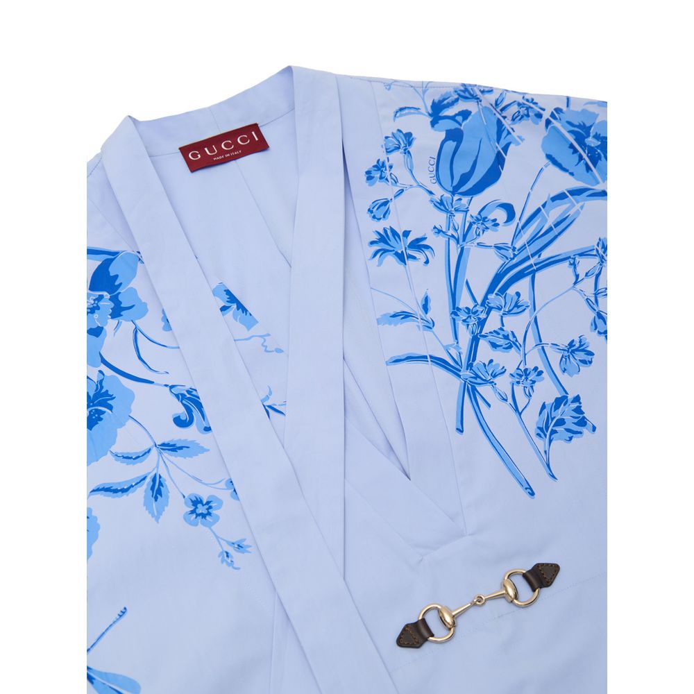 Gucci Blue Cotton Shirt