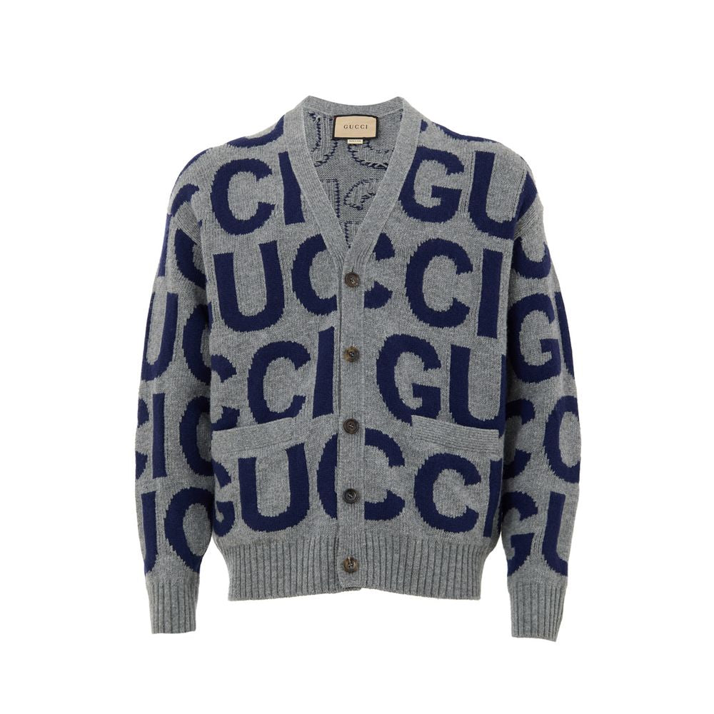Gucci Gray Wool Cardigan