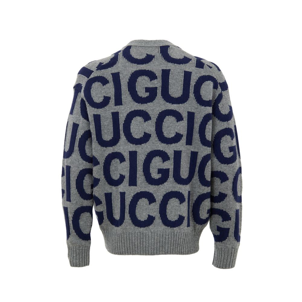 Gucci Gray Wool Cardigan