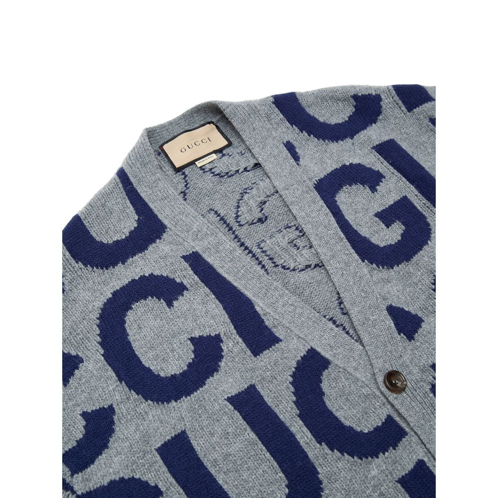 Gucci Gray Wool Cardigan